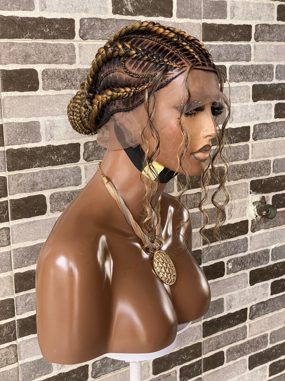 Feeding Braid Cornrow Wig (100% Human Hair Full Lace Base) -Janisa braid Feeding Braid Cornrow Wig (100% Human Hair Full Lace Base) -Janisa braid