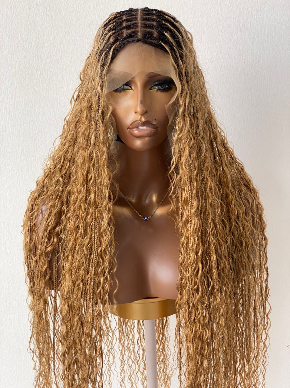 100% Human Hair Bohemian Curls Knotless Braid Wig (Bianca) Tara 100% Human Hair Bohemian Curls Knotless Braid Wig (Bianca) Tara