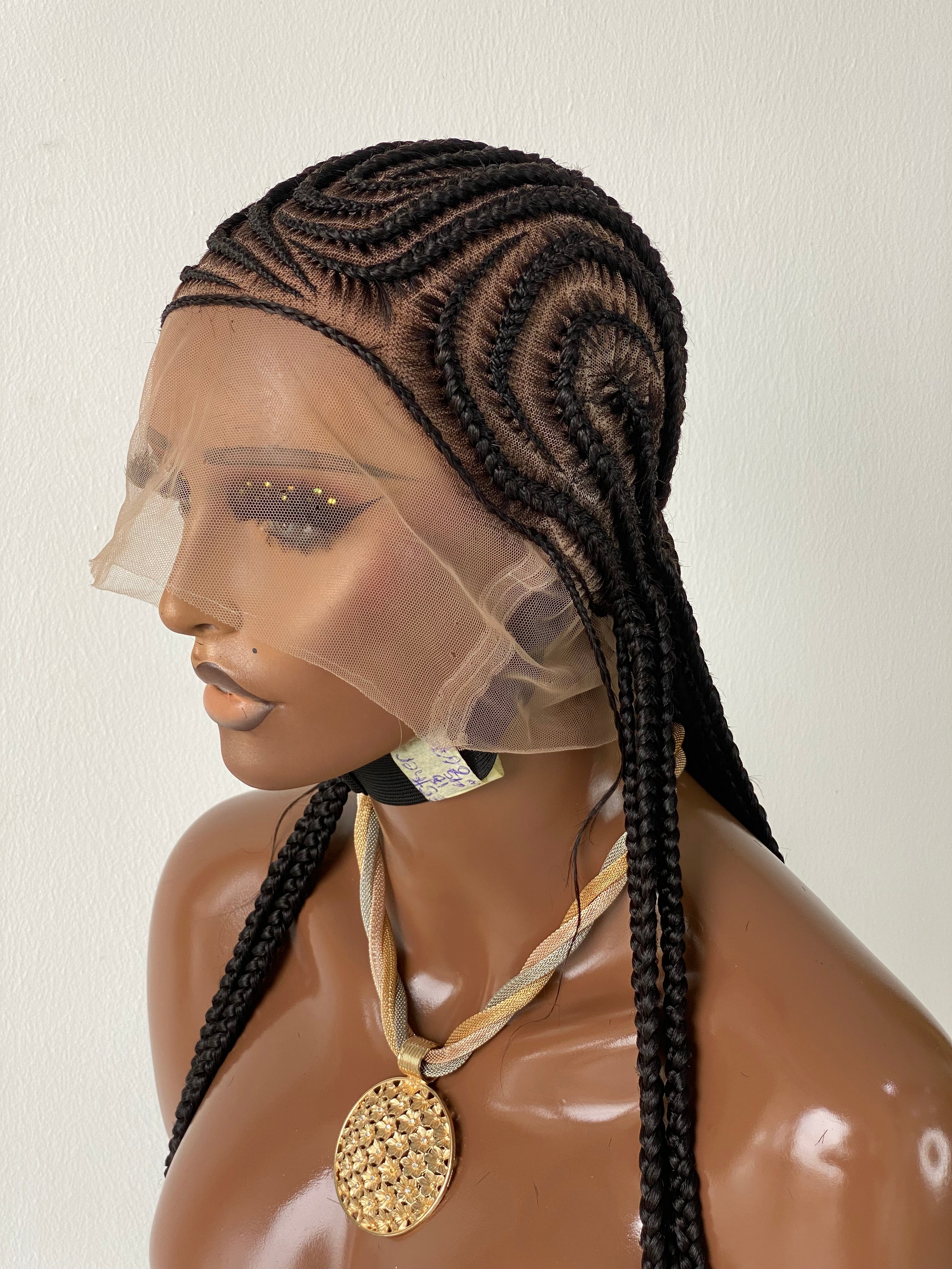 Feeding Braid Wig (Medium Brown Full Lace) Color 1B, Waist Length - Sharon Feeding Braid Wig (Medium Brown Full Lace) Color 1B, Waist Length - Sharon