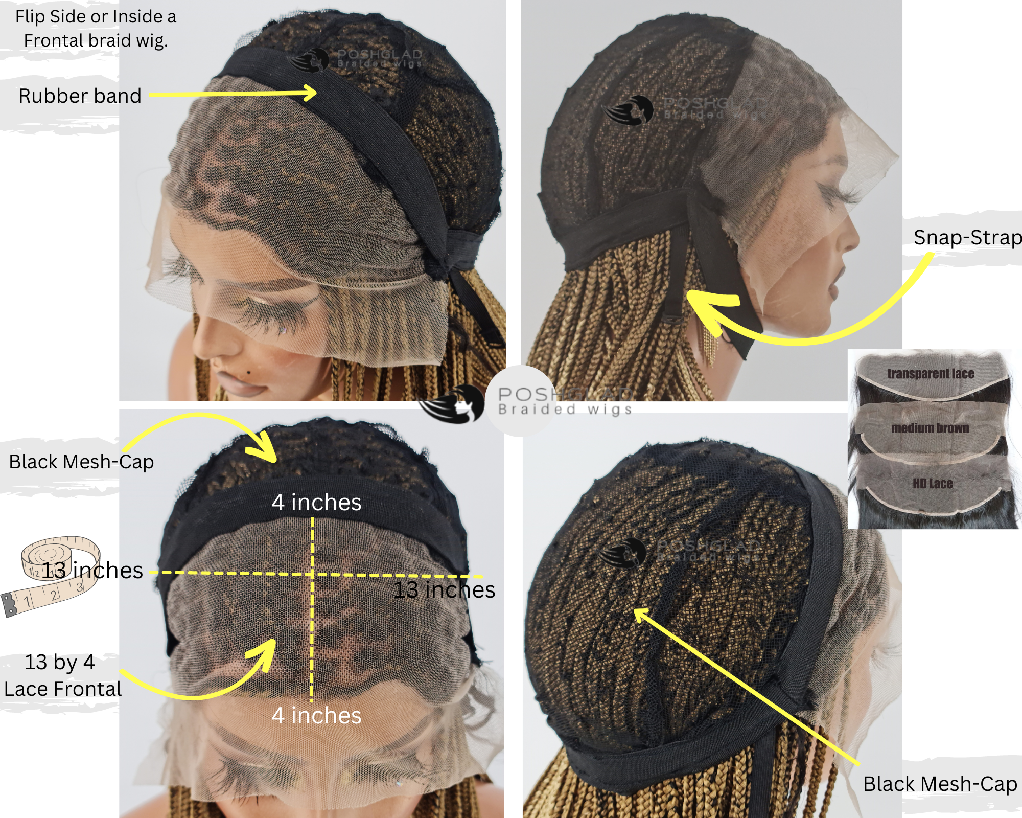 13 by 4 Frontal Ombré Knotless Braid Wig (Nissima) 13 by 4 Frontal Ombré Knotless Braid Wig (Nissima)