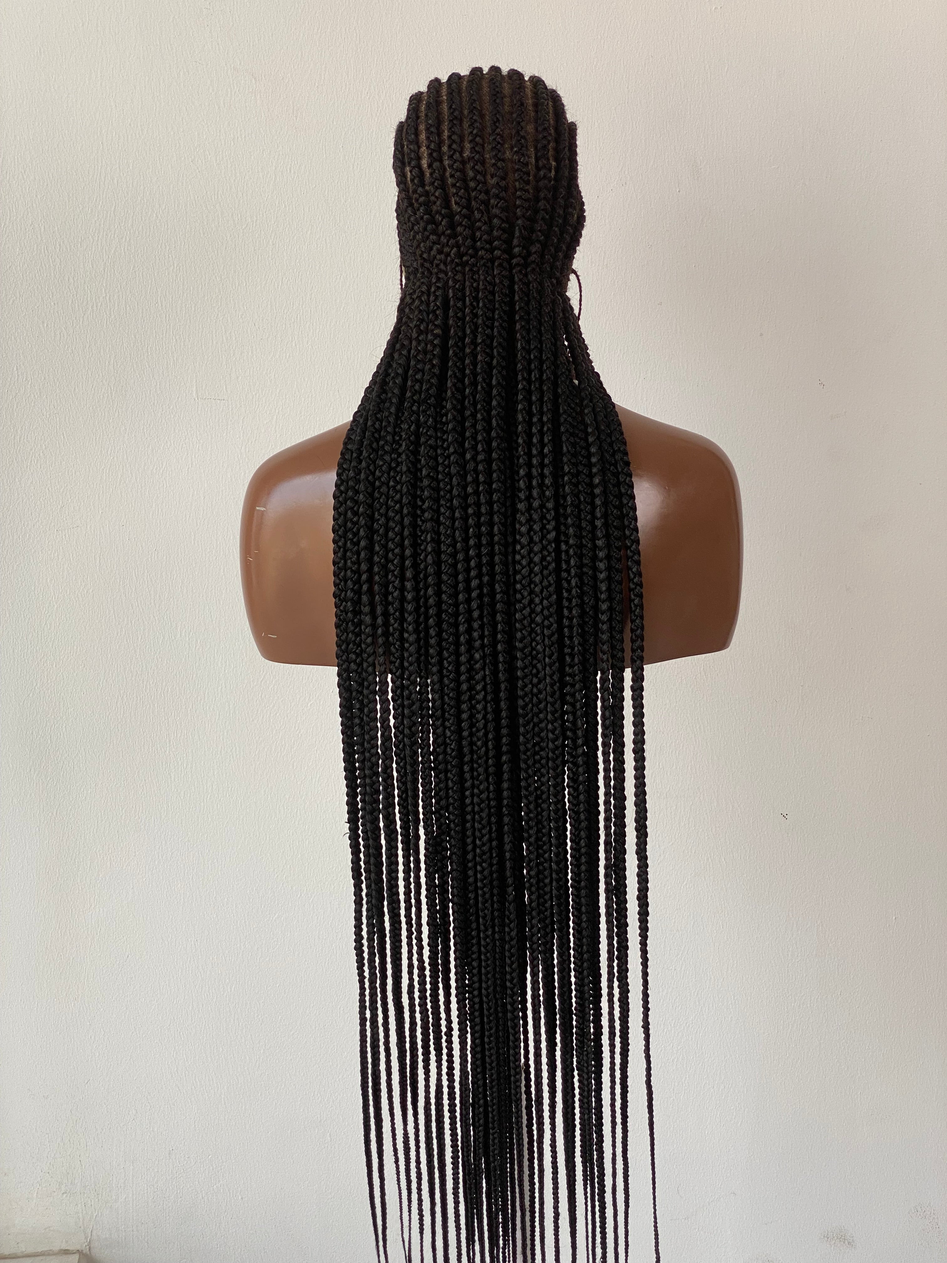 Feeding Braid Wig (Medium Brown Full Lace) Color 1B, Waist Length - Sharon Feeding Braid Wig (Medium Brown Full Lace) Color 1B, Waist Length - Sharon