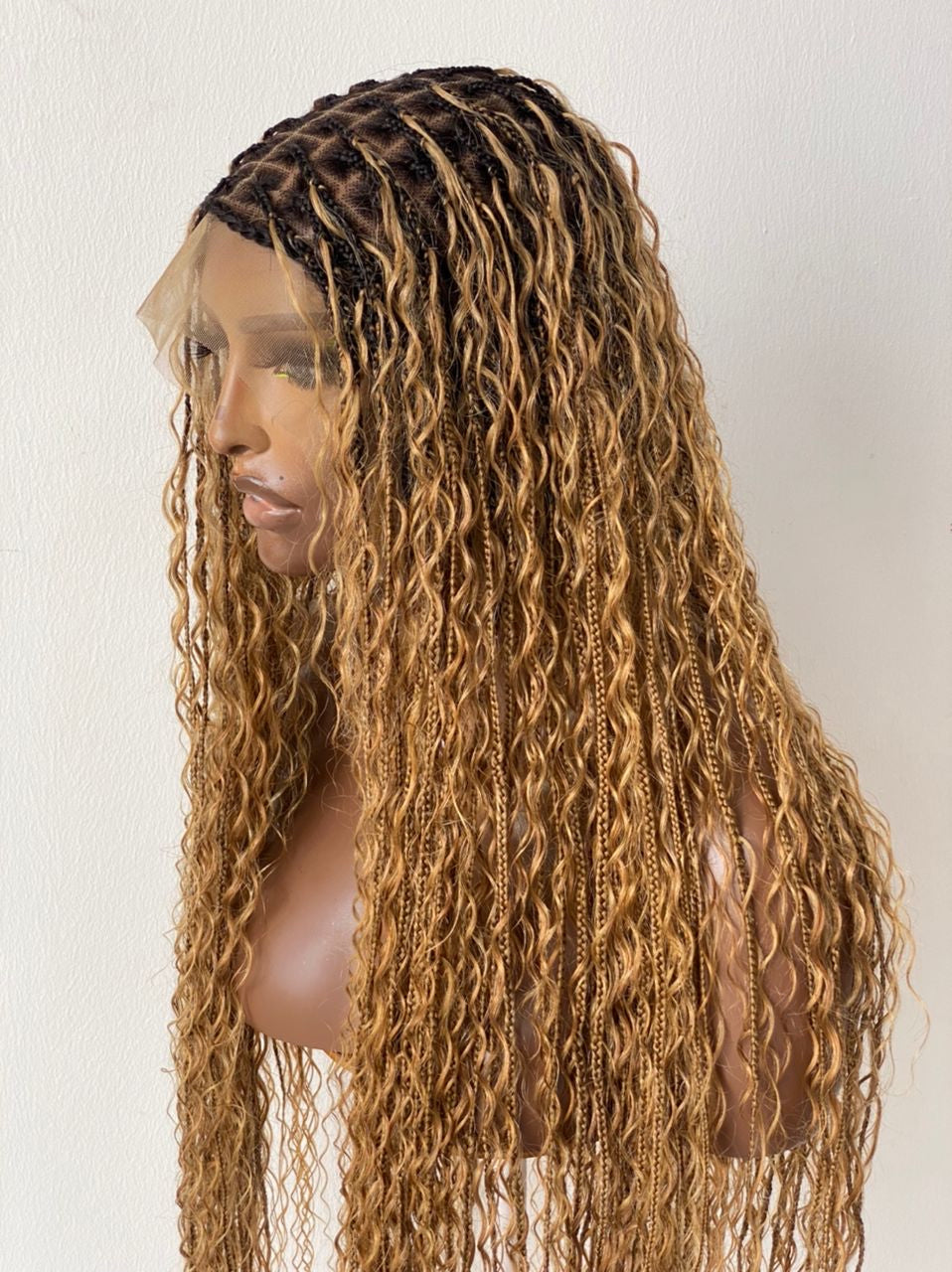 100% Human Hair Bohemian Curls Knotless Braid Wig (Bianca) Tara 100% Human Hair Bohemian Curls Knotless Braid Wig (Bianca) Tara