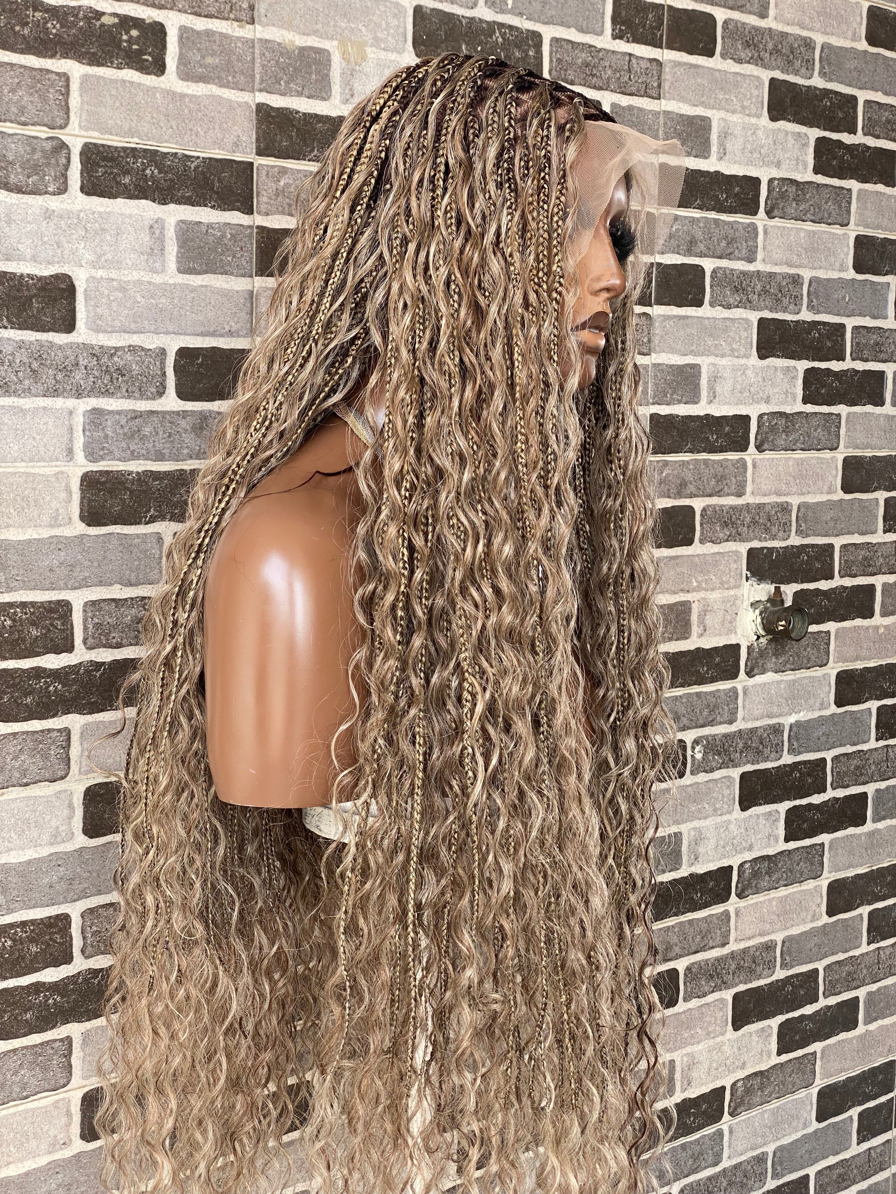 Bohemian Knotles custom color Full lace wig (Mix color ) Bohemian Knotles custom color Full lace wig (Mix color )