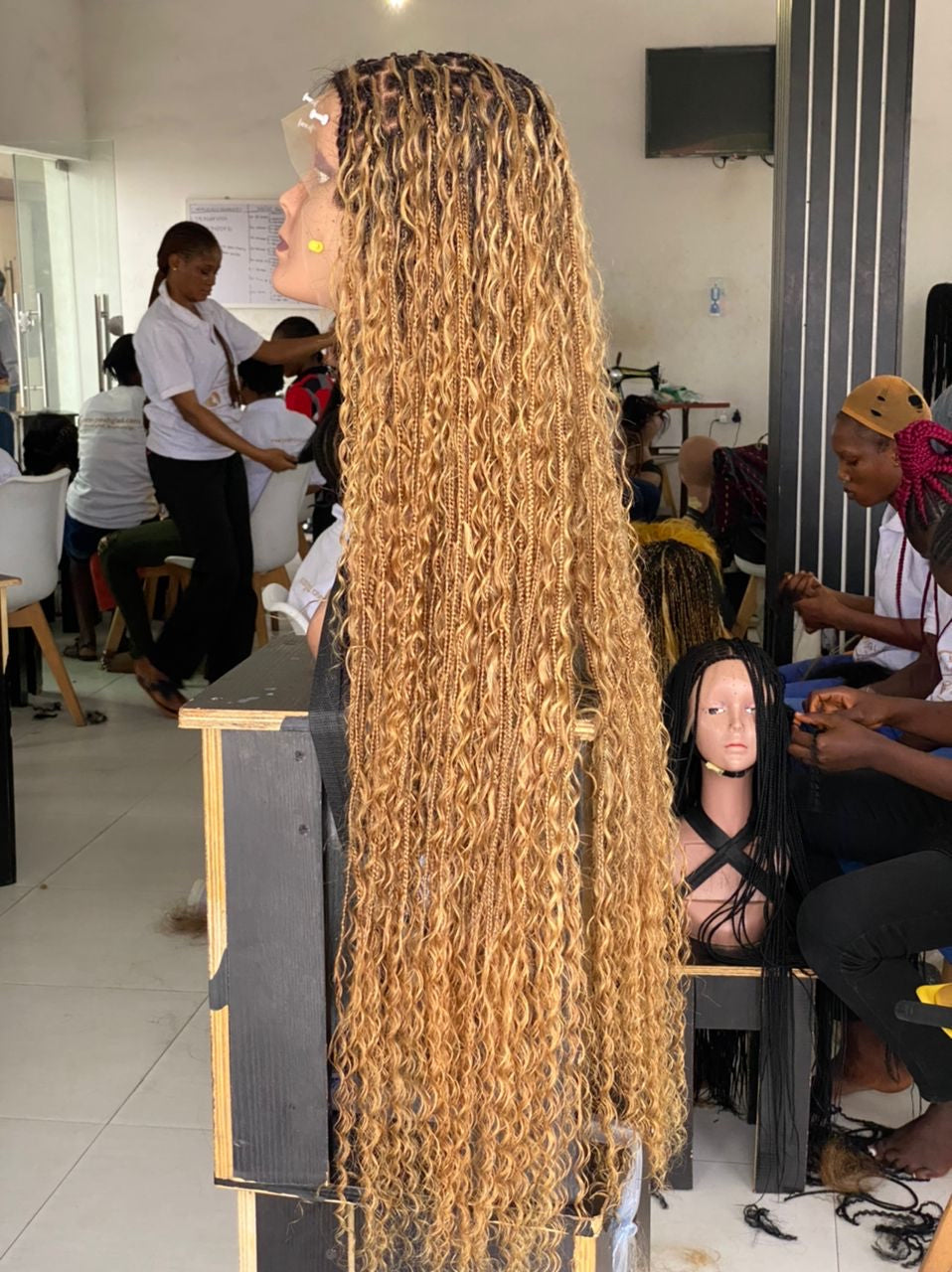 100% Human Hair Bohemian Curls Knotless Braid Wig (Bianca) Tara 100% Human Hair Bohemian Curls Knotless Braid Wig (Bianca) Tara