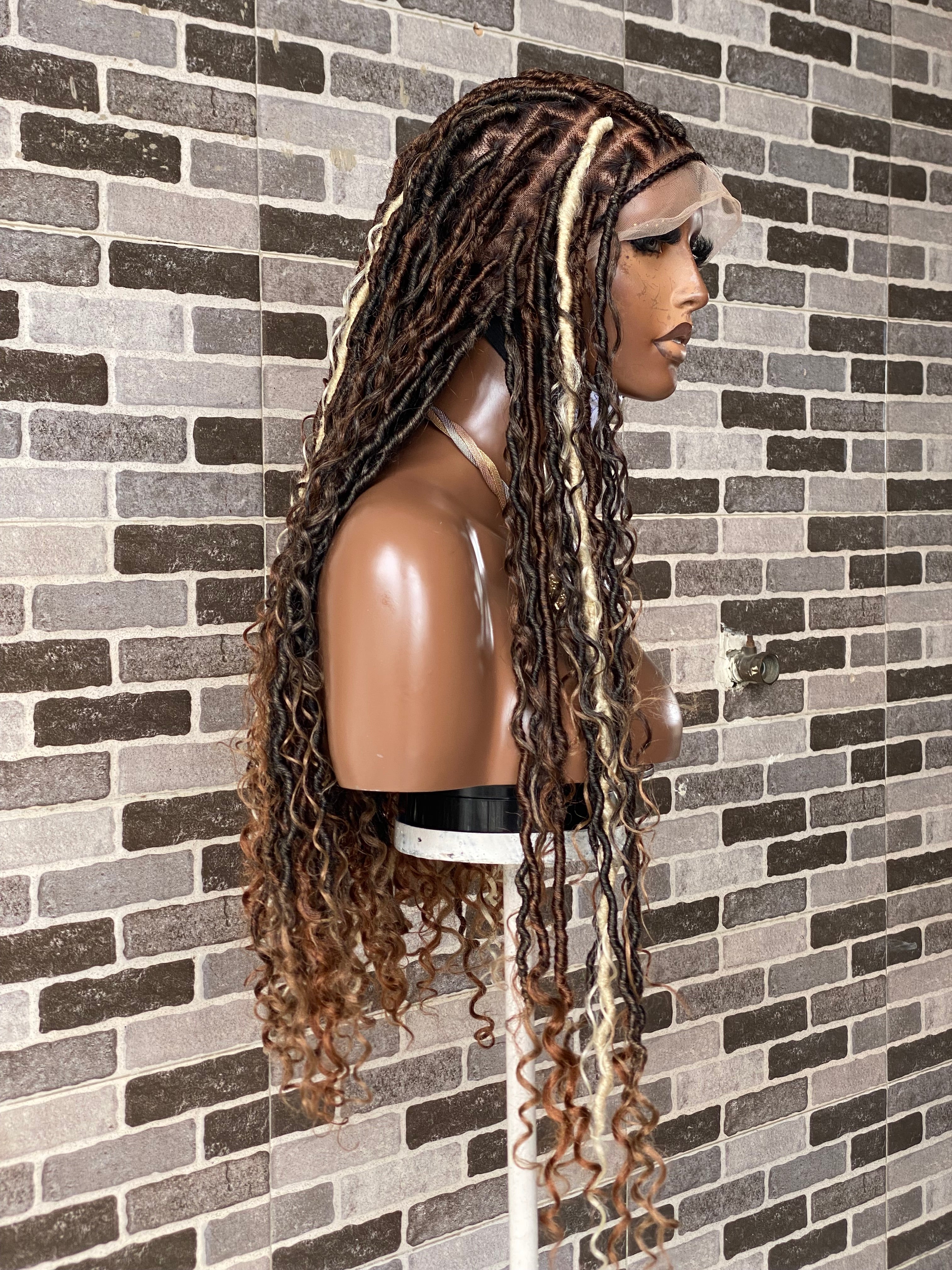 Soft locs wig- Bohemian Full lace faux locs (Africa Queen) Soft locs wig- Bohemian Full lace faux locs (Africa Queen)