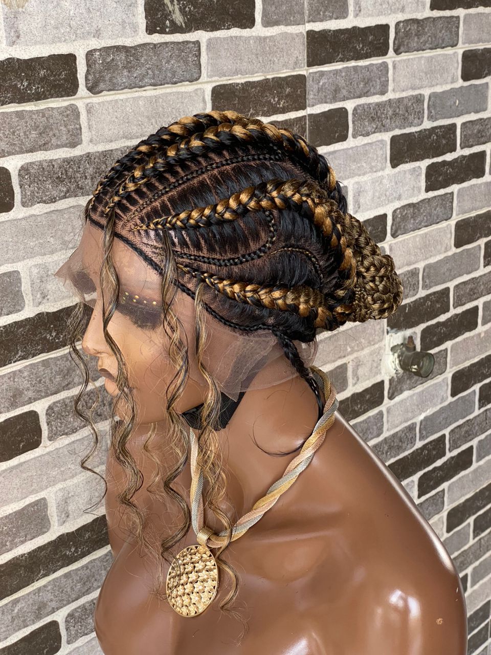 Feeding Braid Cornrow Wig (100% Human Hair Full Lace Base) -Janisa braid Feeding Braid Cornrow Wig (100% Human Hair Full Lace Base) -Janisa braid