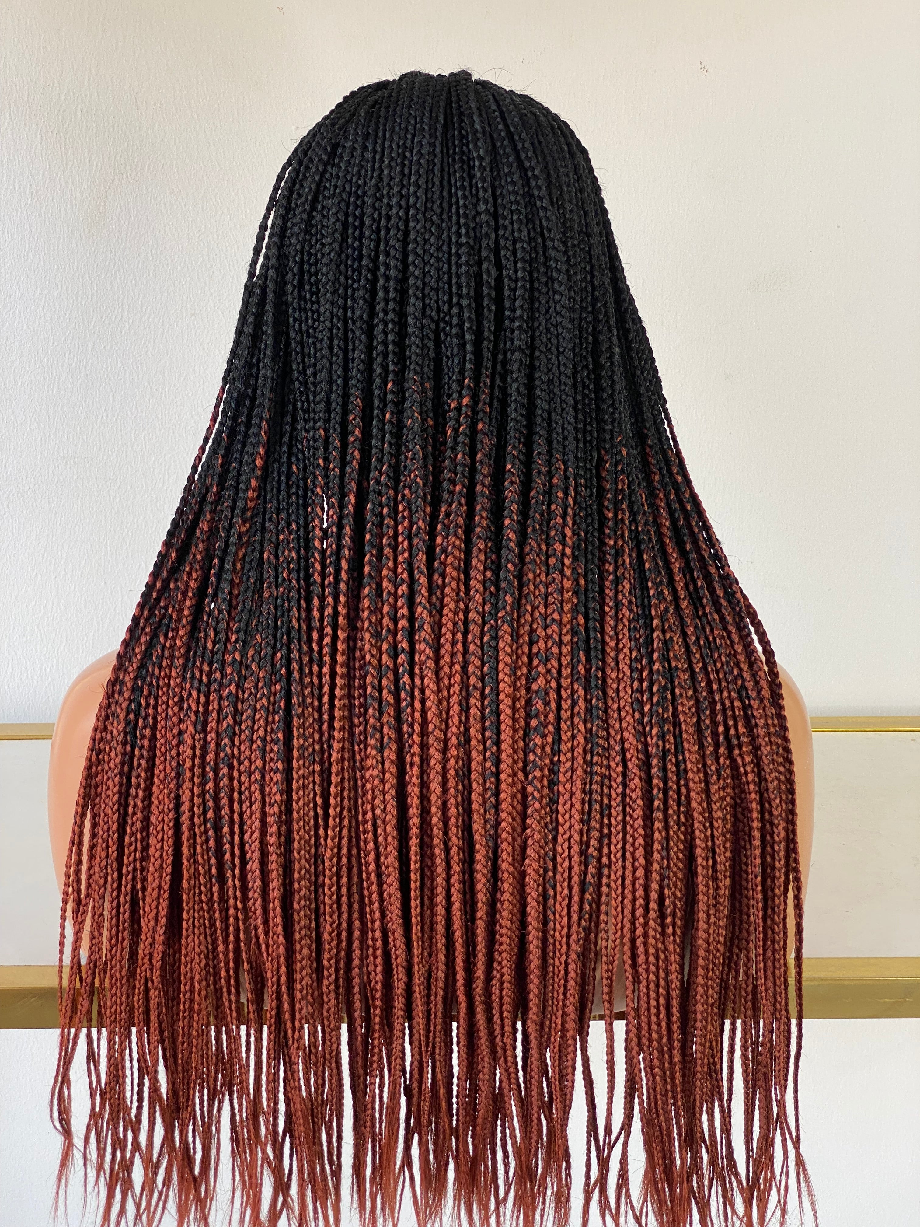 Ready To Ship Box Braid - 4 by 4 Closure Ombré Ready To Ship Box Braid - 4 by 4 Closure Ombré