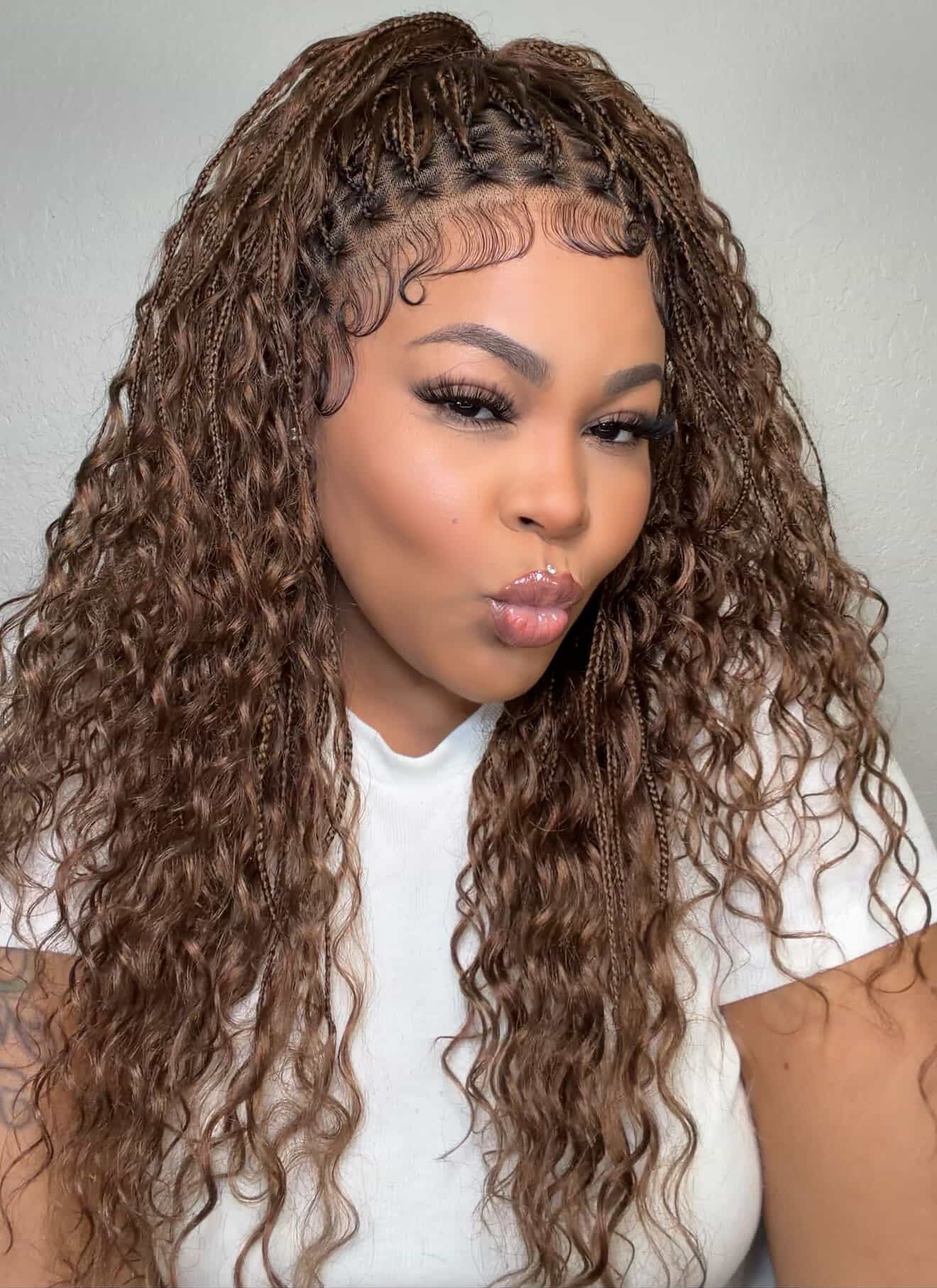 BOHEMIAN KNOTLESS BRAID WIG, FULL LACE, WAIST, VIP LUX COLOR BOHEMIAN KNOTLESS BRAID WIG, FULL LACE, WAIST, VIP LUX COLOR