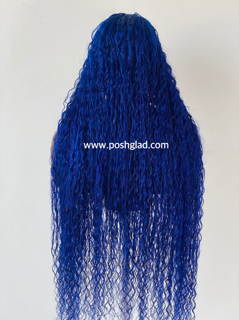 Bohemian Knotless Braid Wig (100% Human Hair Curls) Full Lace - Tara Blue Bohemian Knotless Braid Wig (100% Human Hair Curls) Full Lace - Tara Blue