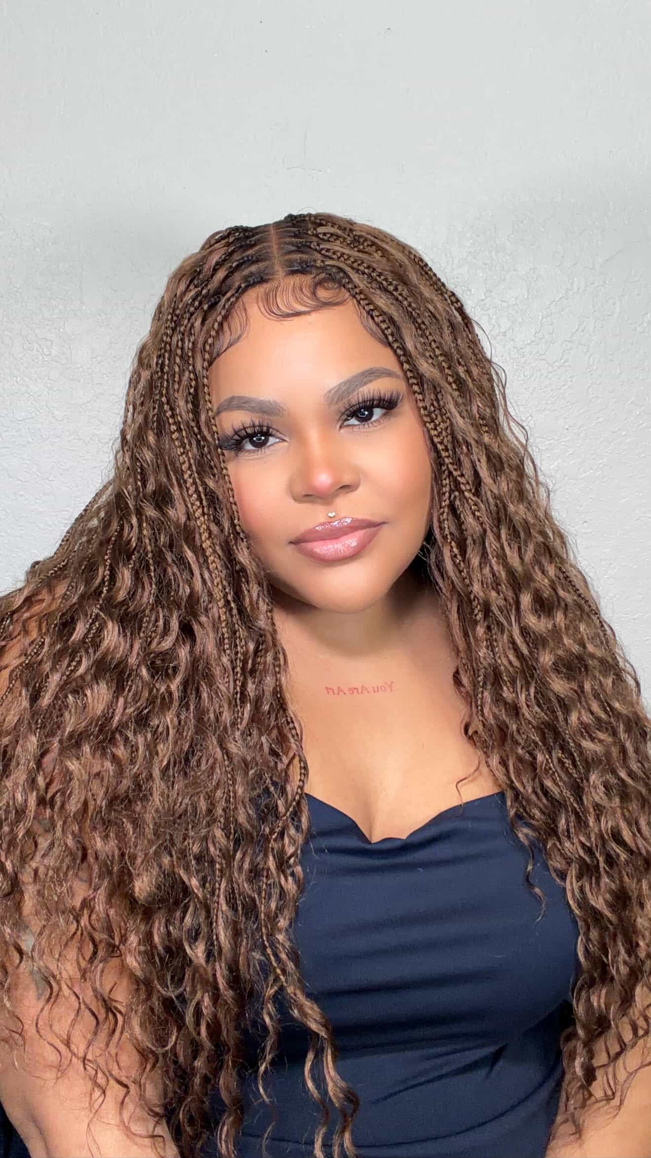BOHEMIAN KNOTLESS BRAID WIG, FULL LACE, WAIST, VIP LUX COLOR BOHEMIAN KNOTLESS BRAID WIG, FULL LACE, WAIST, VIP LUX COLOR