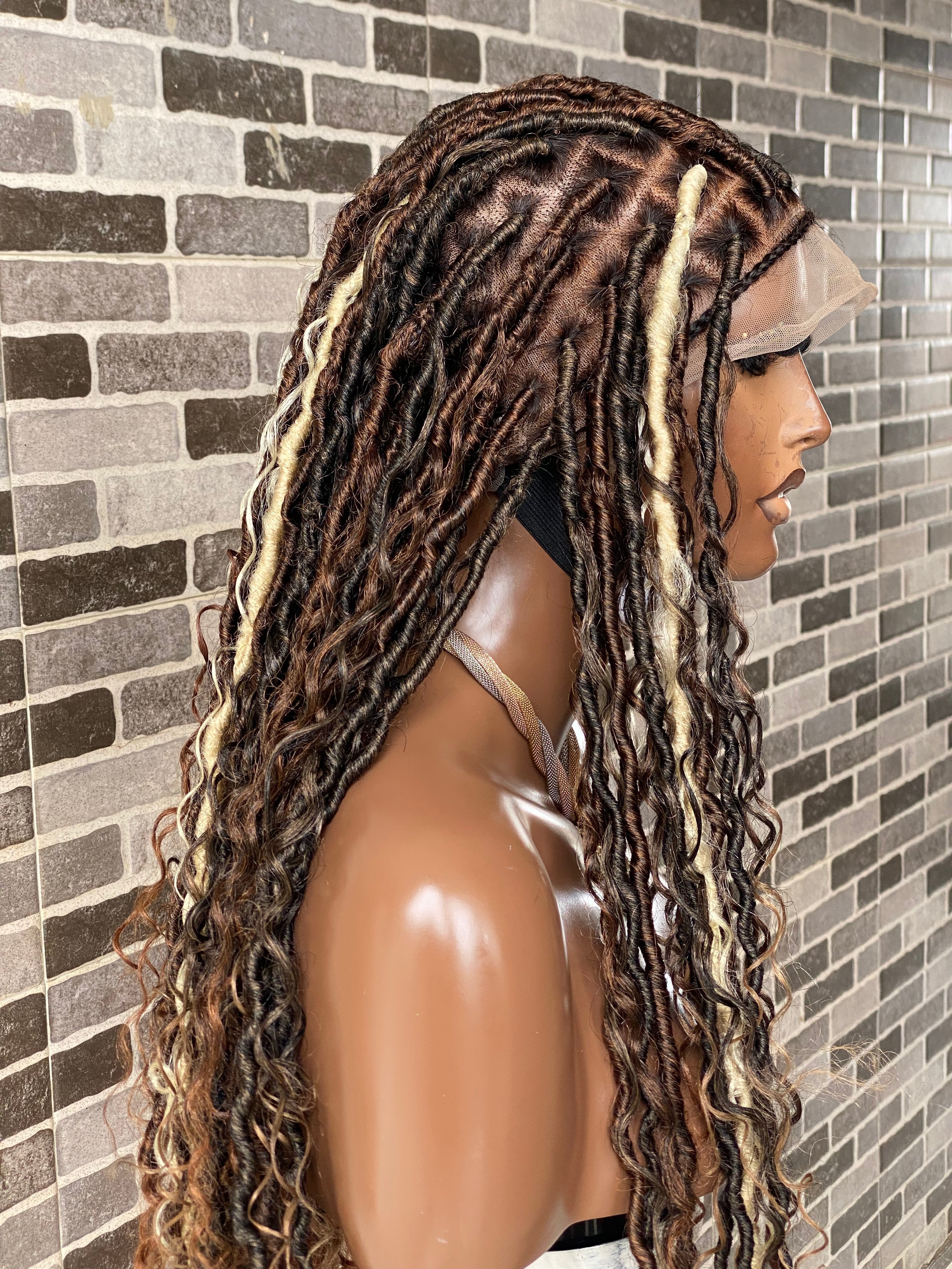 Soft locs wig- Bohemian Full lace faux locs (Africa Queen) Soft locs wig- Bohemian Full lace faux locs (Africa Queen)