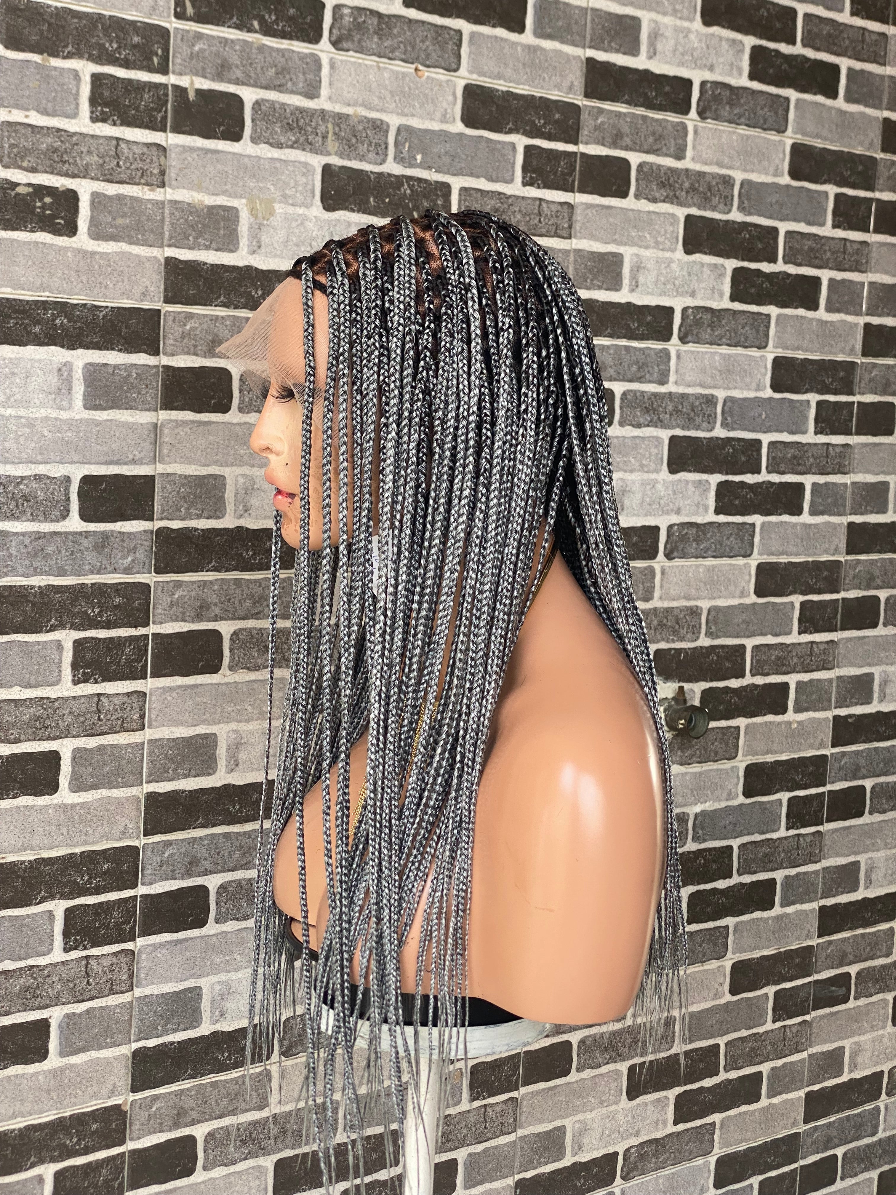 Knotless (Salt and pepper) Full lace wig Knotless (Salt and pepper) Full lace wig
