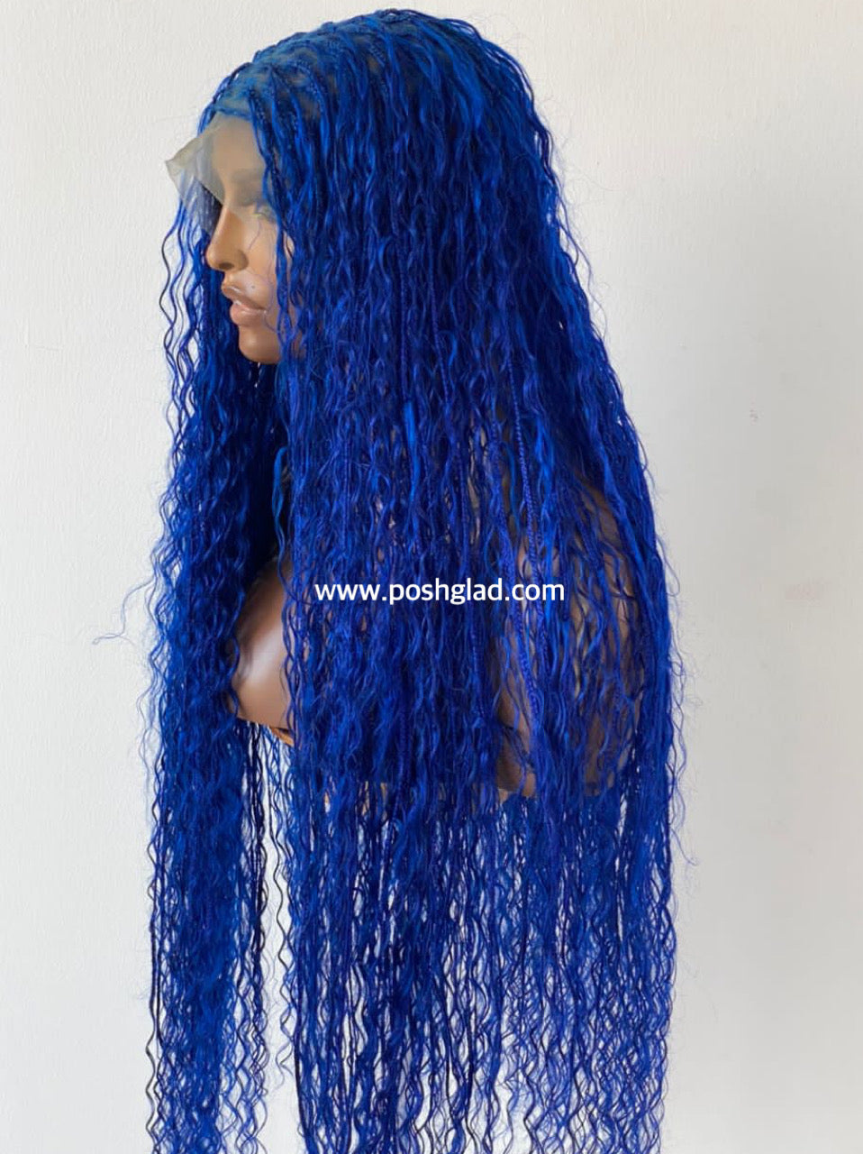Bohemian Knotless Braid Wig (100% Human Hair Curls) Full Lace - Tara Blue Bohemian Knotless Braid Wig (100% Human Hair Curls) Full Lace - Tara Blue