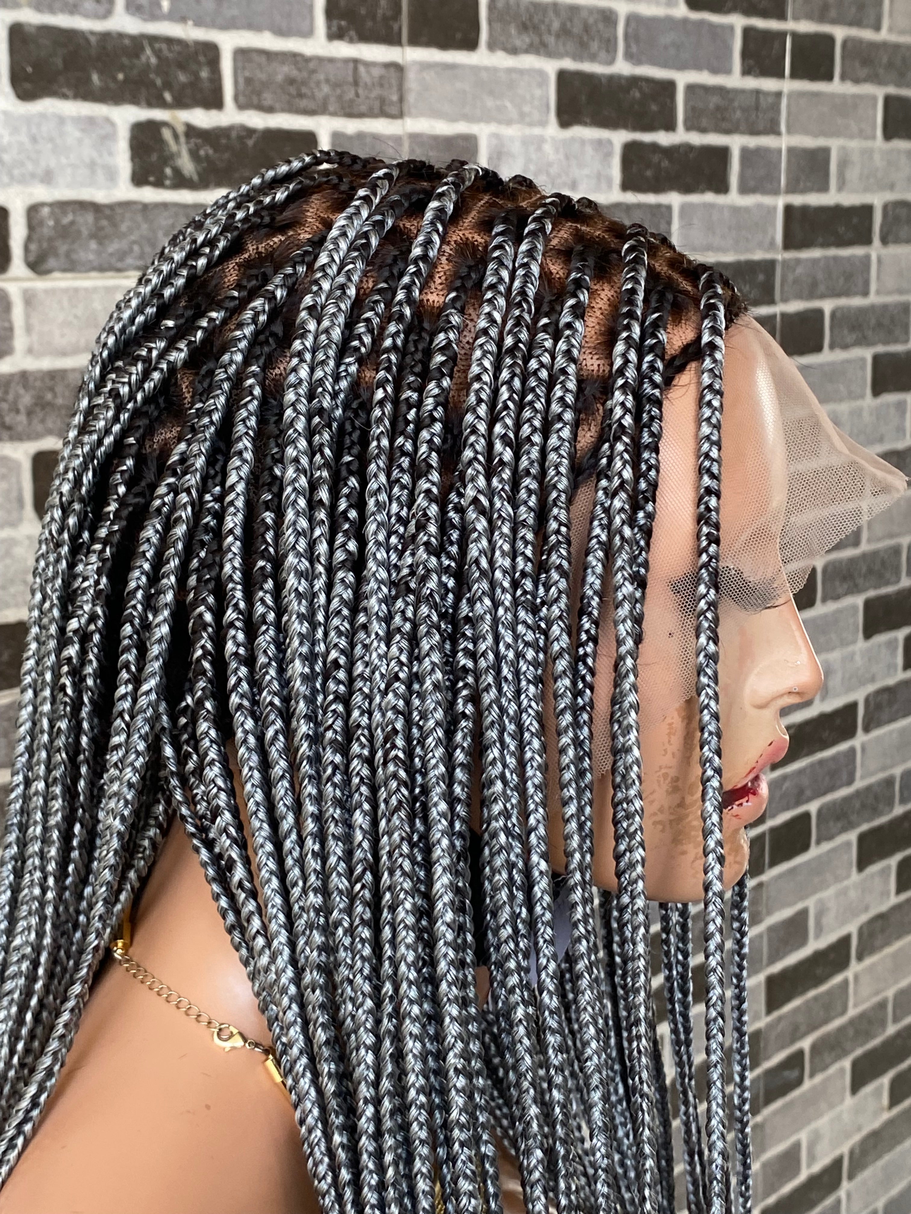 Knotless (Salt and pepper) Full lace wig Knotless (Salt and pepper) Full lace wig