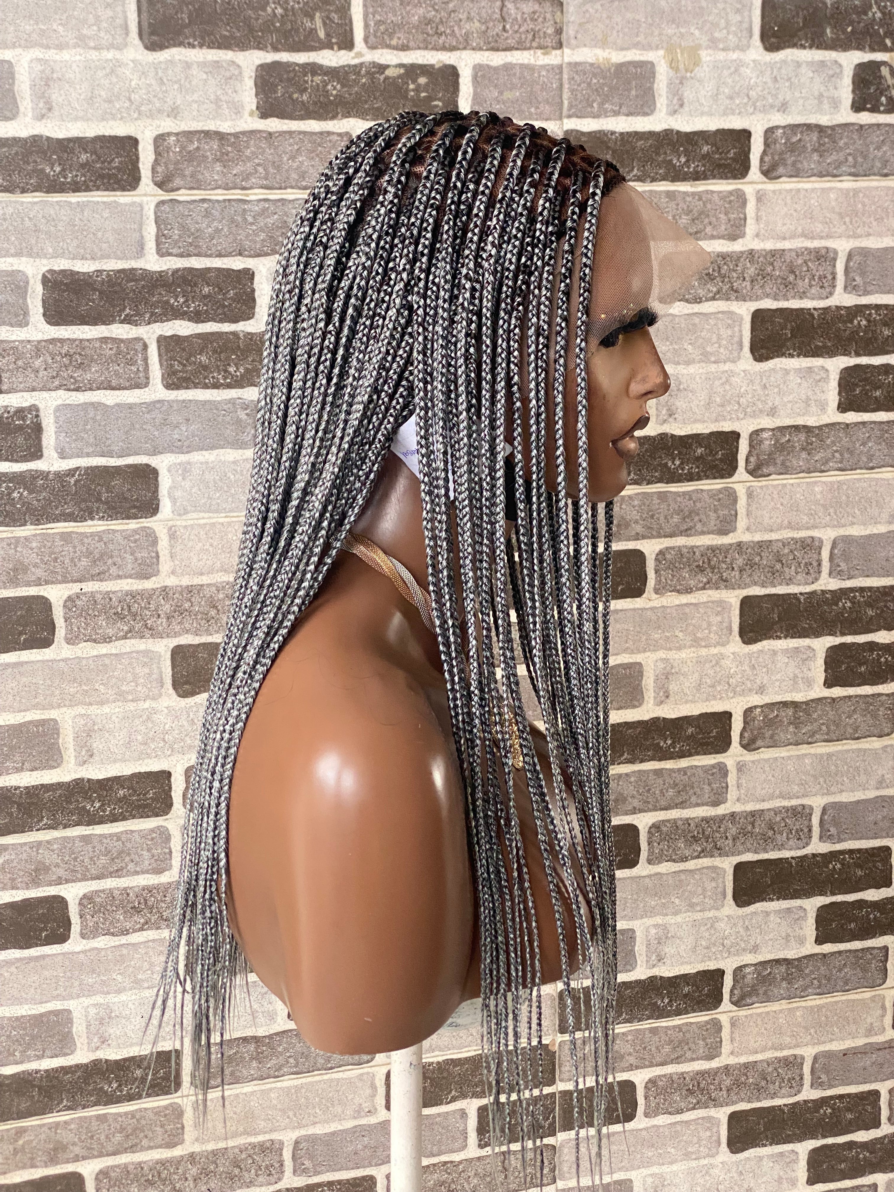 Knotless (Salt and pepper) Full lace wig Knotless (Salt and pepper) Full lace wig