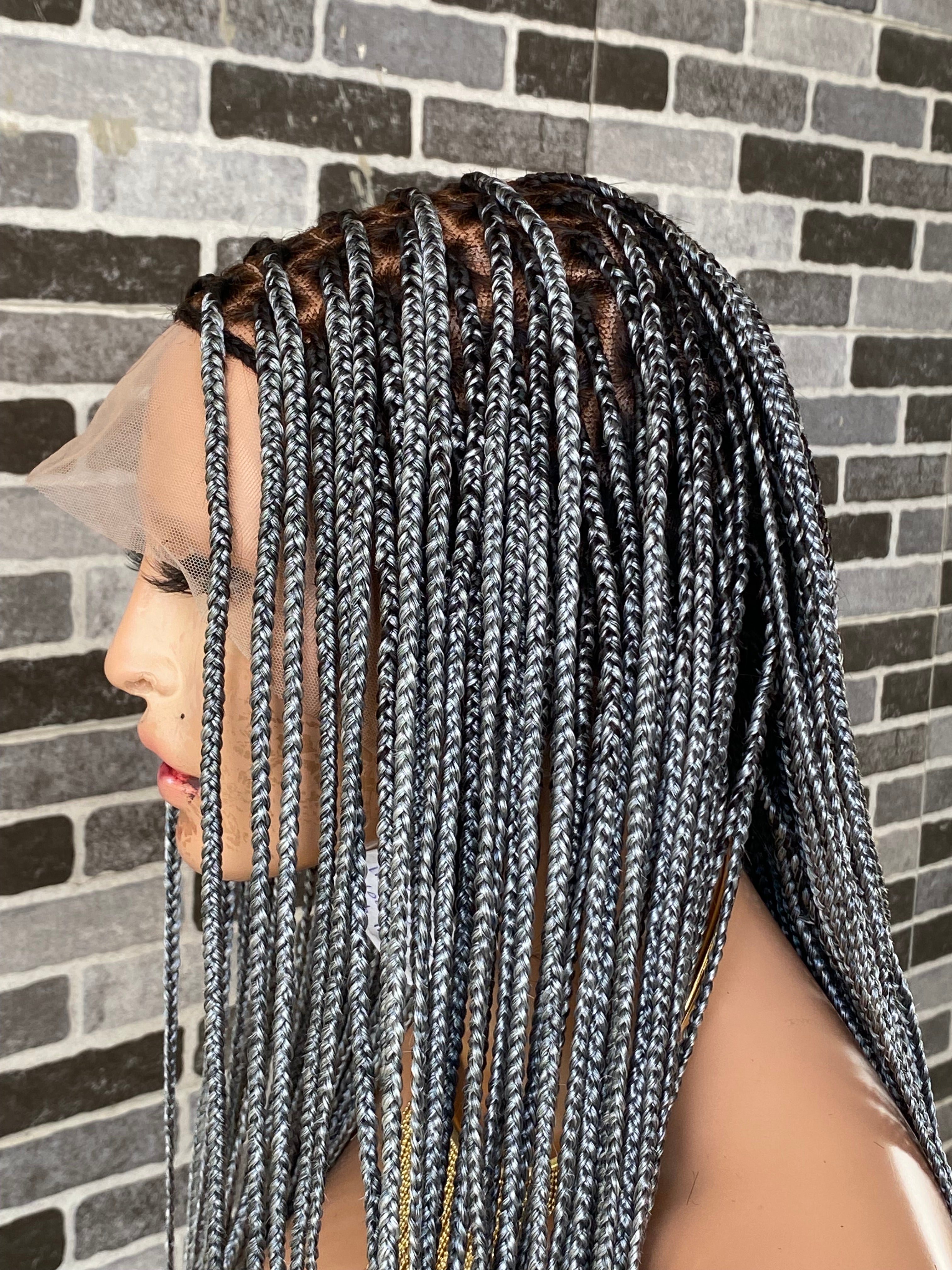 Knotless (Salt and pepper) Full lace wig Knotless (Salt and pepper) Full lace wig
