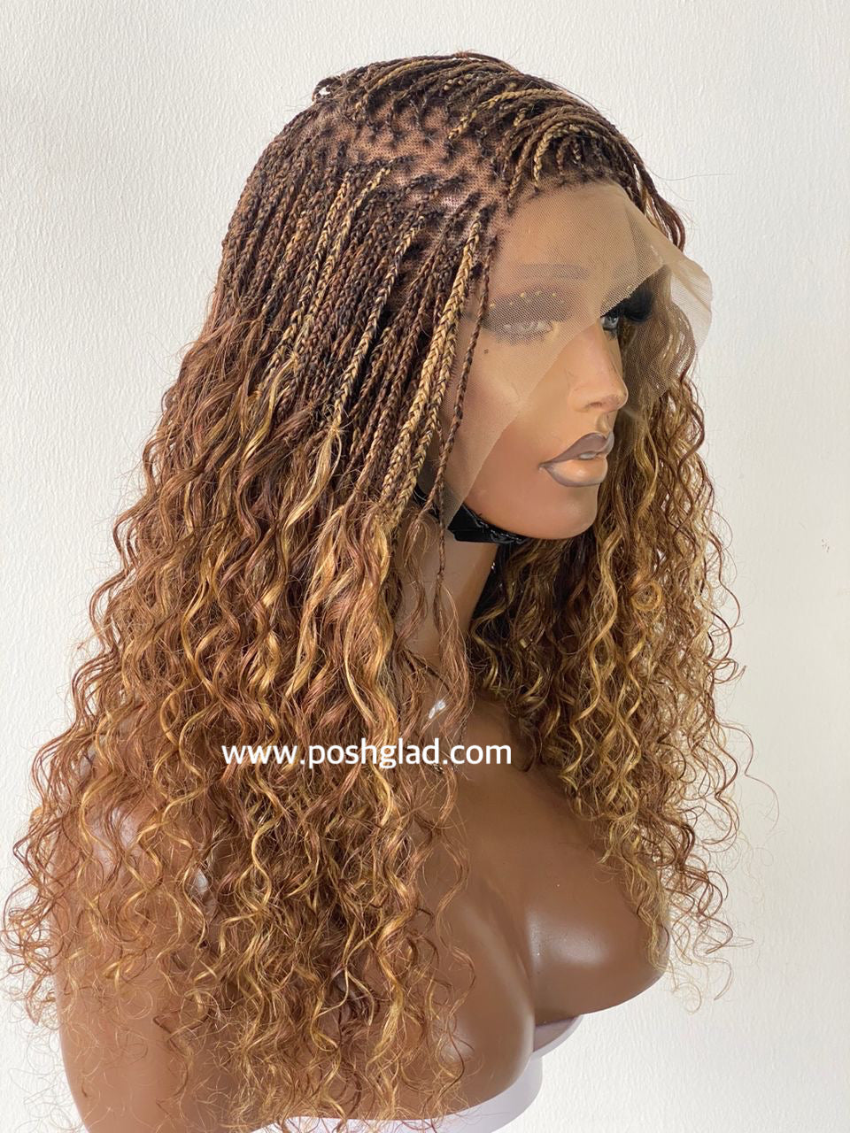Wet And Wavy 100% Human Hair Knotless Braid Wig, HD Full Lace, Wet And Wavy 100% Human Hair Knotless Braid Wig, HD Full Lace,