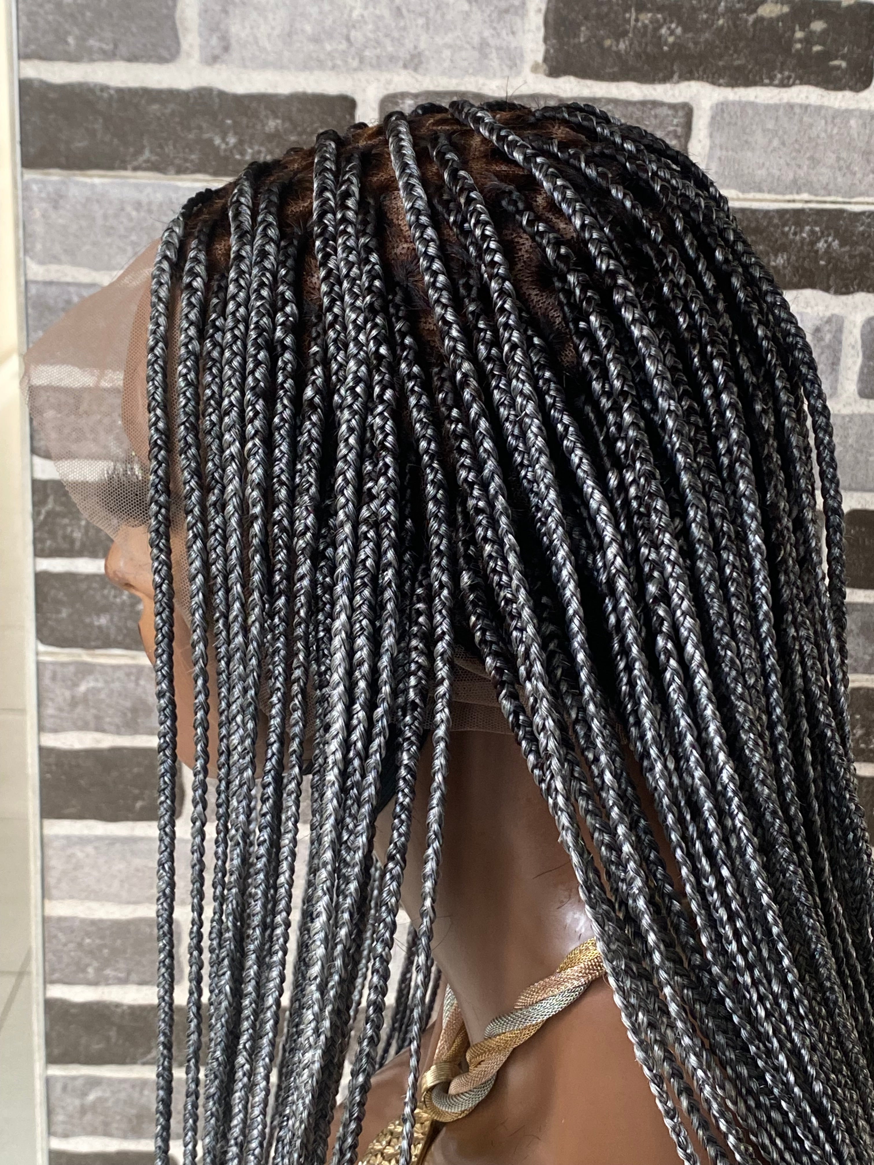 Knotless (Salt and pepper) Full lace wig Knotless (Salt and pepper) Full lace wig