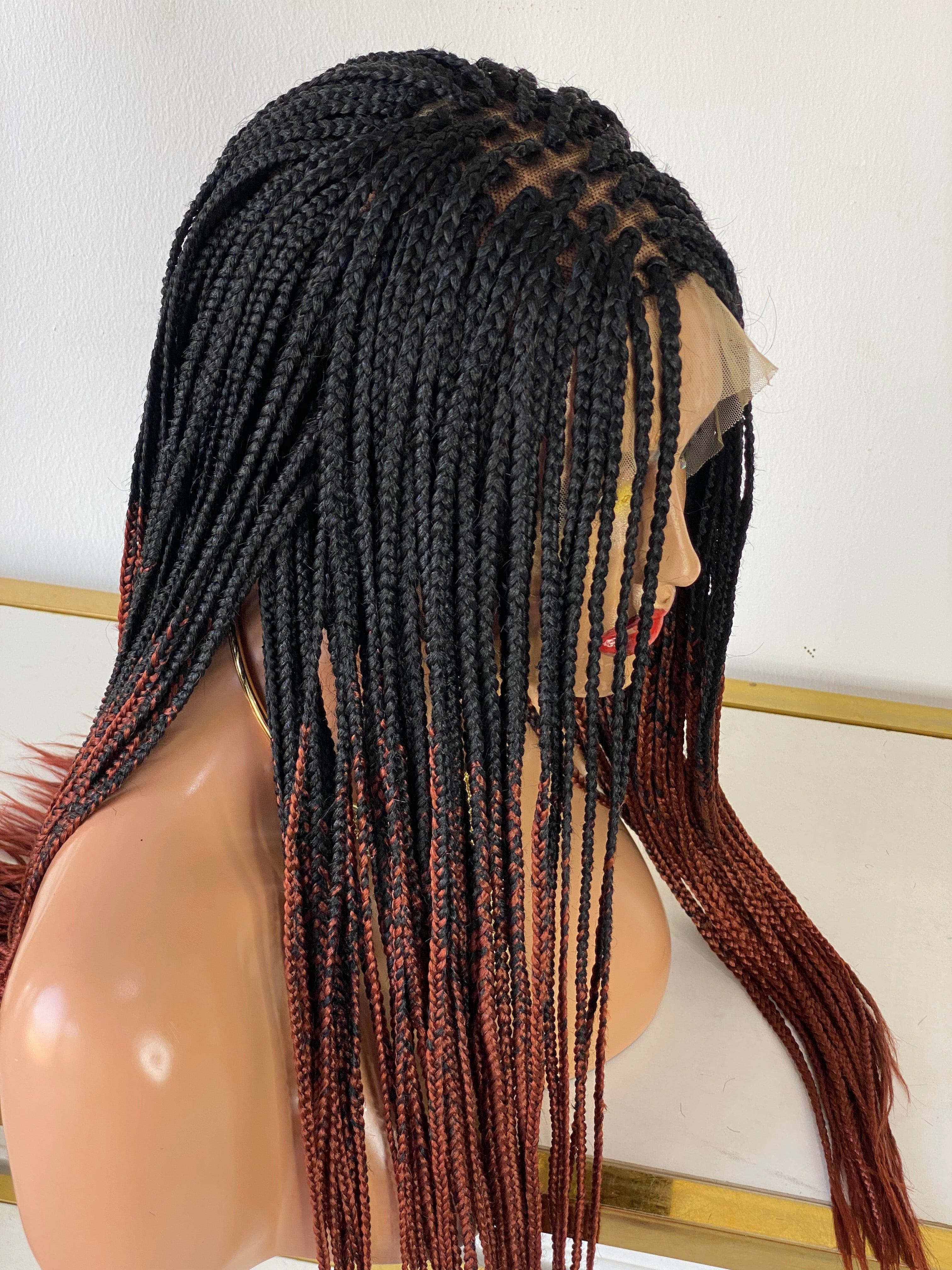 Ready To Ship Box Braid - 4 by 4 Closure Ombré Ready To Ship Box Braid - 4 by 4 Closure Ombré