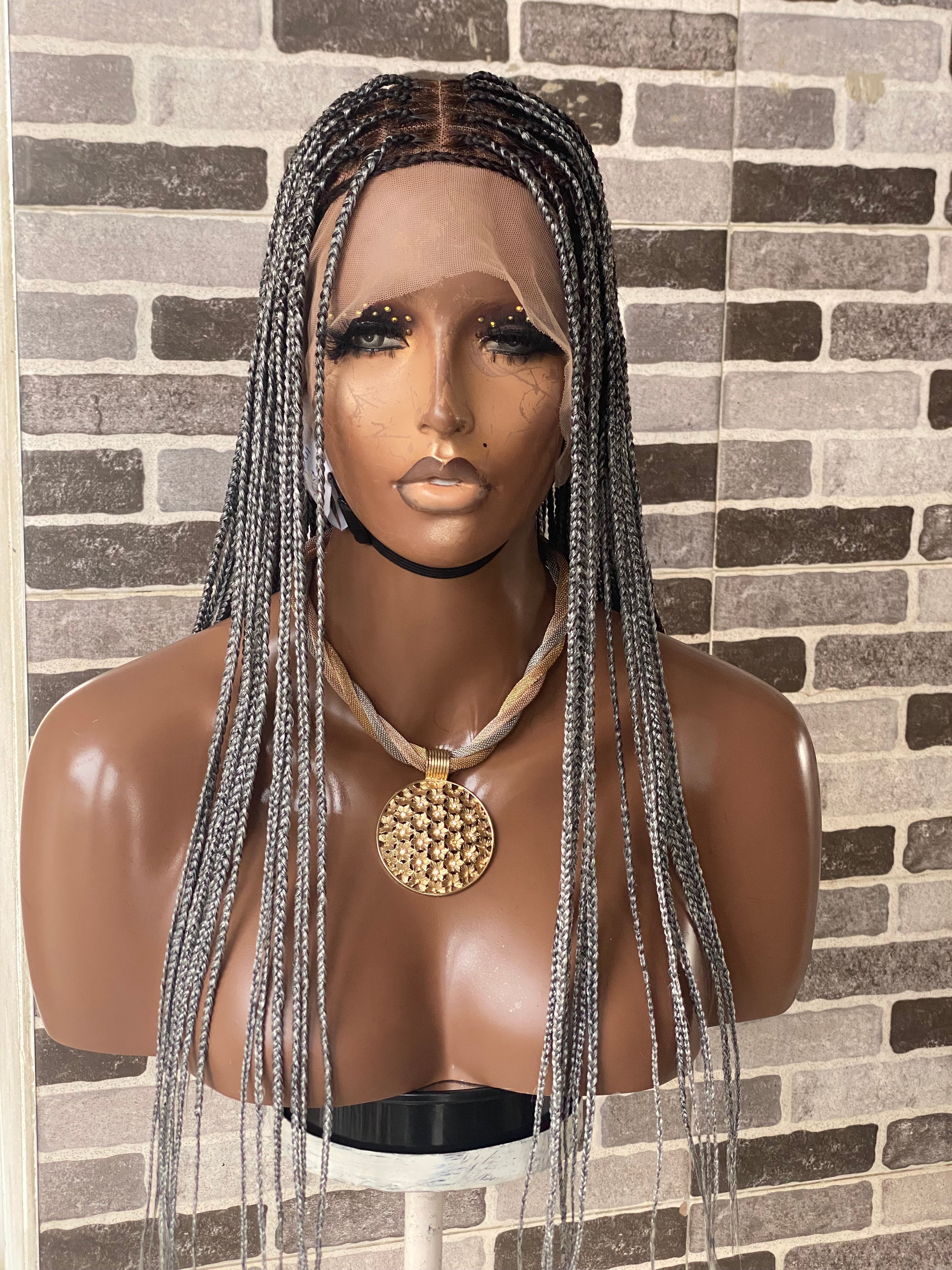 Knotless (Salt and pepper) Full lace wig Knotless (Salt and pepper) Full lace wig