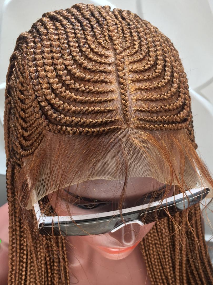 Cornrow Braid Wig - 13x4 Lace Frontal Auburn - Phyllis Cornrow Braid Wig - 13x4 Lace Frontal Auburn - Phyllis