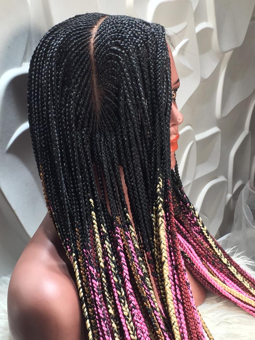 Cornrow Braid Wig - (13x4 Lace Frontal Multi color) - Wanita Cornrow Braid Wig - (13x4 Lace Frontal Multi color) - Wanita
