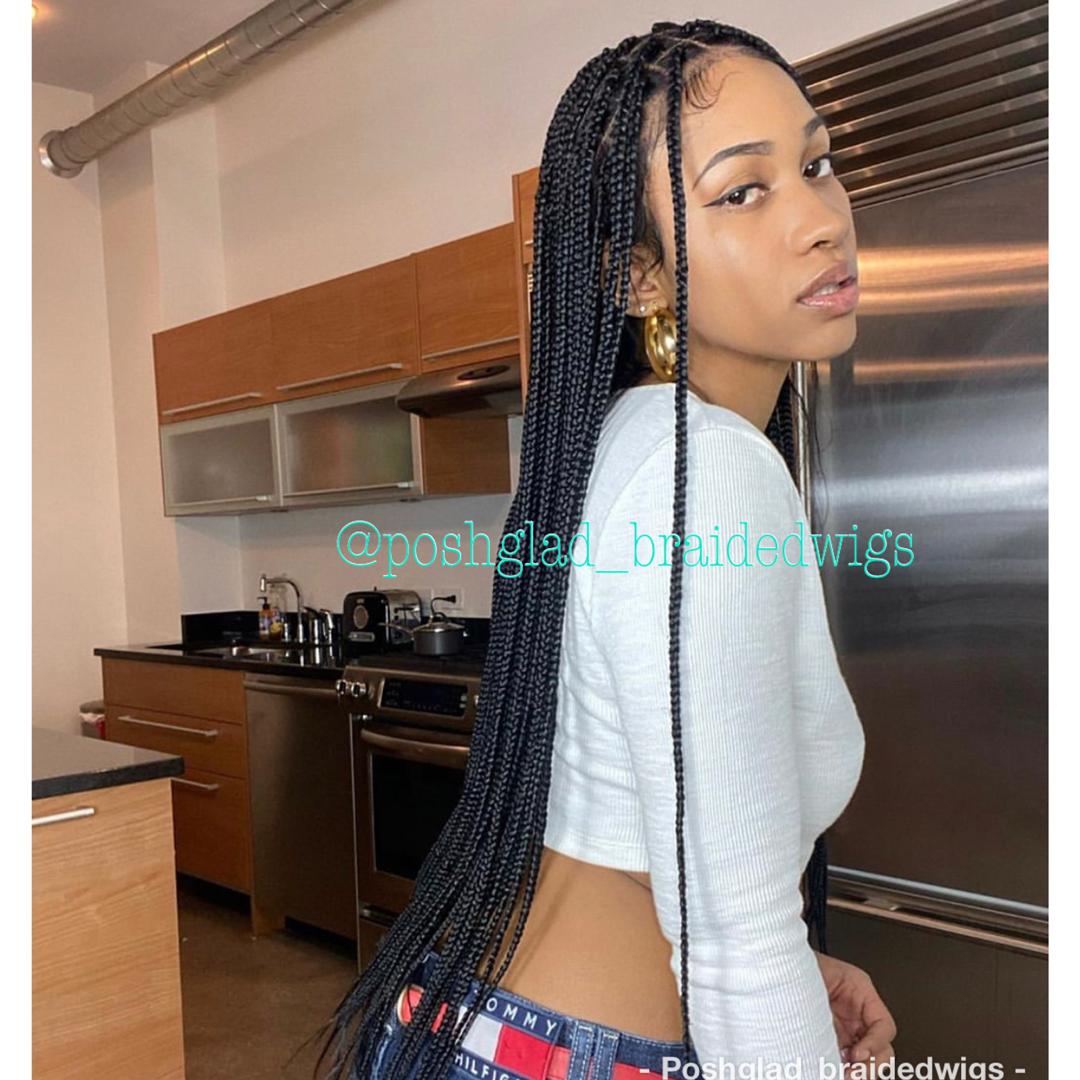 Shade Knotless Braid Wig, Full Lace, Color 1, Glueless, Scalp-Looking (Erica) Shade Knotless Braid Wig, Full Lace, Color 1, Glueless, Scalp-Looking (Erica)