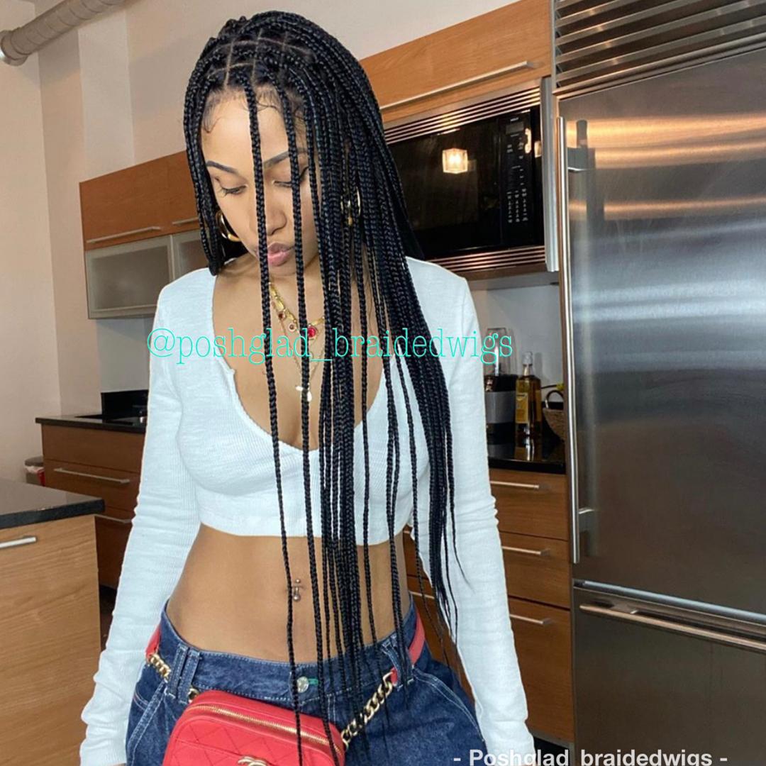 Shade Knotless Braid Wig, Full Lace, Color 1, Glueless, Scalp-Looking (Erica) Shade Knotless Braid Wig, Full Lace, Color 1, Glueless, Scalp-Looking (Erica)