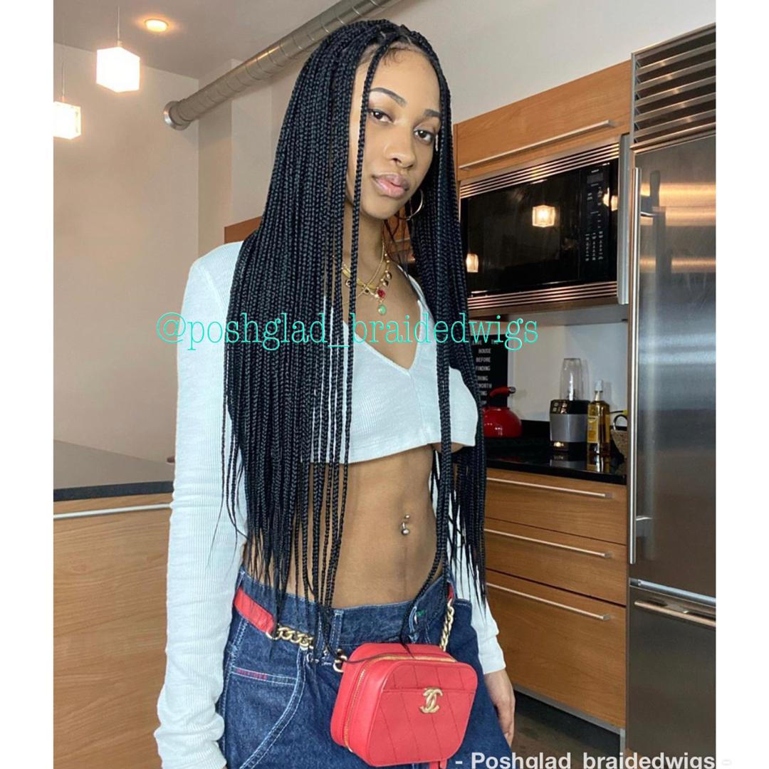 Shade Knotless Braid Wig, Full Lace, Color 1, Glueless, Scalp-Looking (Erica) Shade Knotless Braid Wig, Full Lace, Color 1, Glueless, Scalp-Looking (Erica)