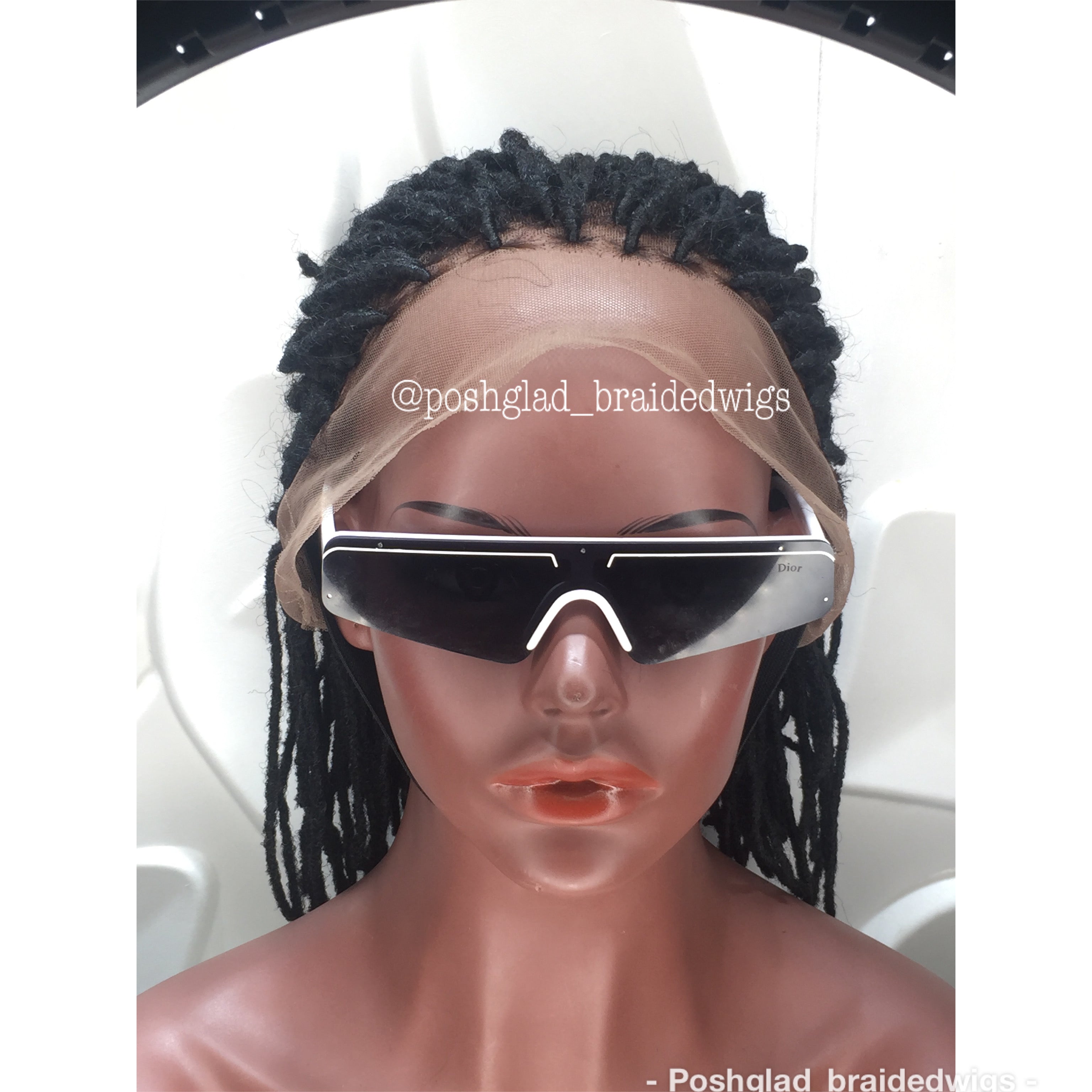 Simple Faux Locs Wig (Swiss Full Lace) Black Color, Shoulder Length - Karina Simple Faux Locs Wig (Swiss Full Lace) Black Color, Shoulder Length - Karina