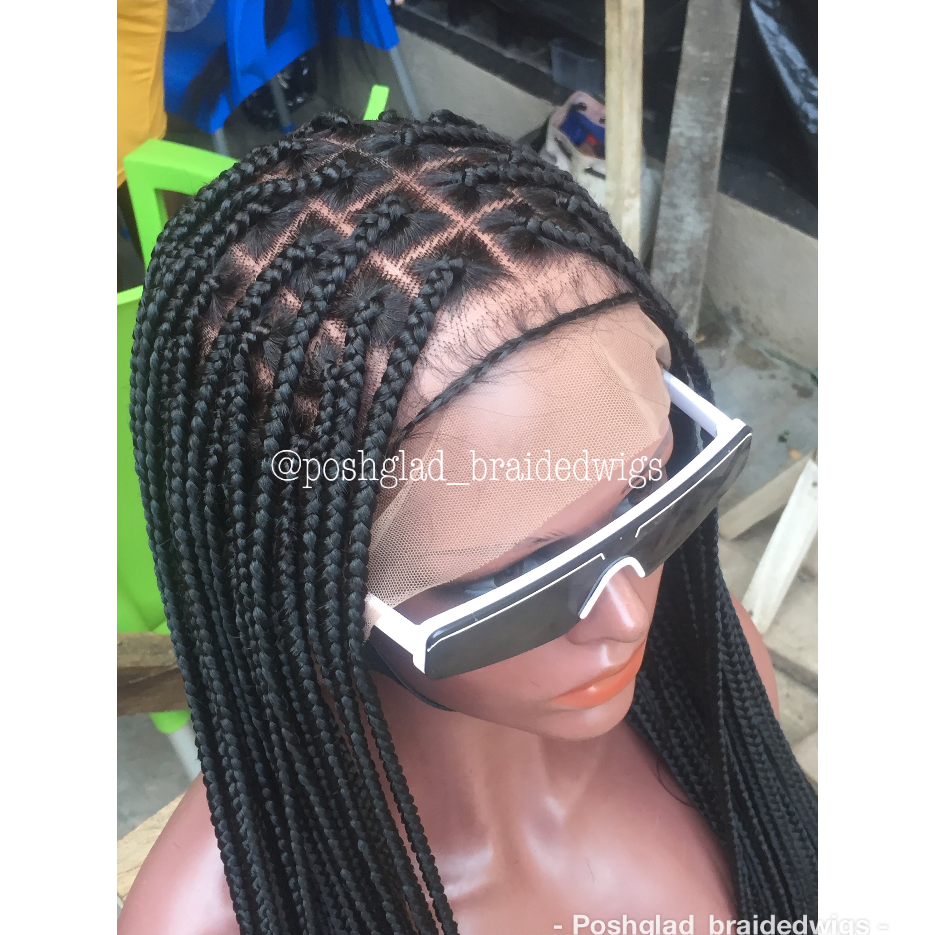 Shade Knotless Braid, Big Size Knots, Full Lace, Midback Length, Color 1 Shade Knotless Braid, Big Size Knots, Full Lace, Midback Length, Color 1