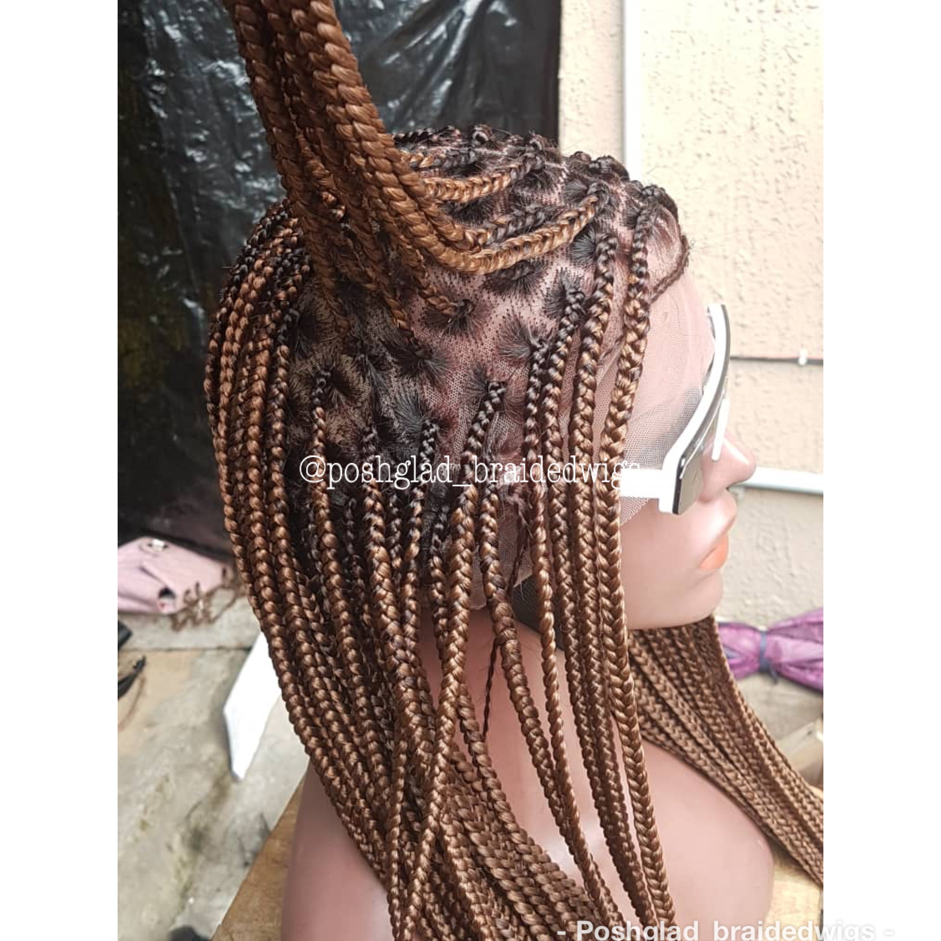 Knotless Braid Wig, Dark Honey Blond, Swiss Full Lace, Glueless - Helen Knotless Braid Wig, Dark Honey Blond, Swiss Full Lace, Glueless - Helen