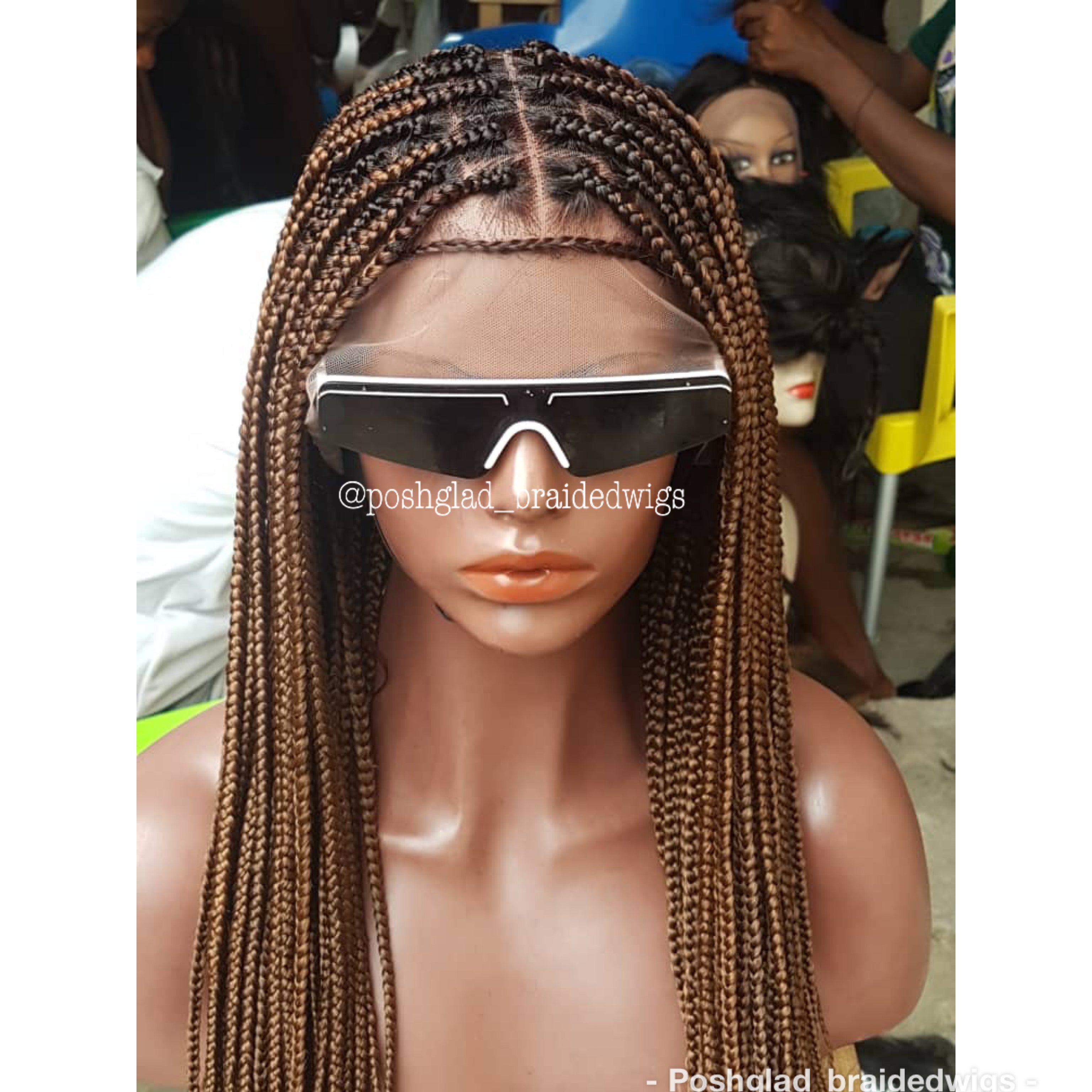Knotless Braid Wig, Dark Honey Blond, Swiss Full Lace, Glueless - Helen Knotless Braid Wig, Dark Honey Blond, Swiss Full Lace, Glueless - Helen