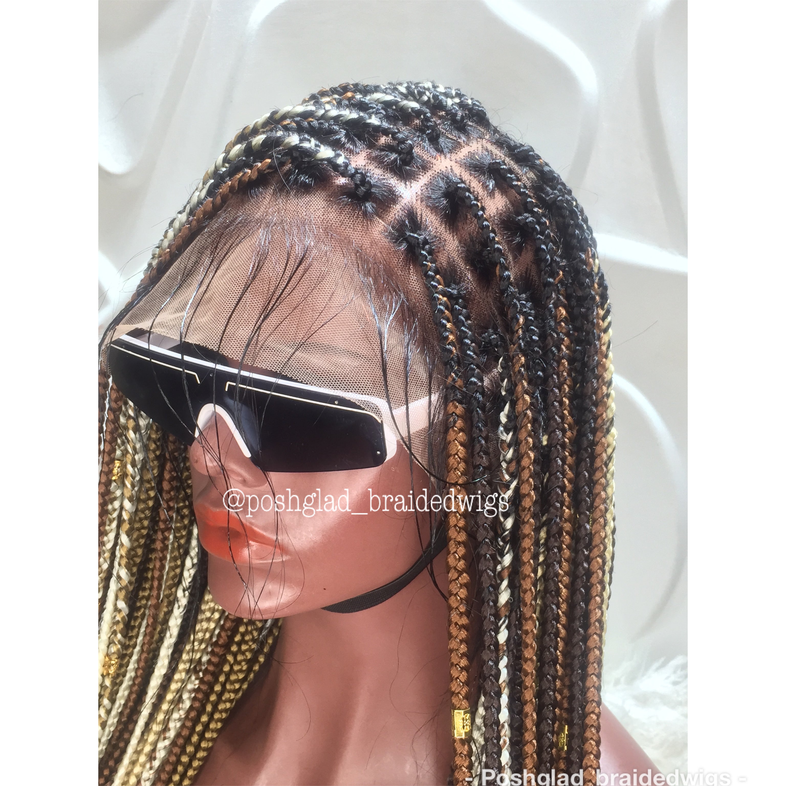 Shade Knotless Braid Wig - Multi Colors Swiss Full Lace Shade Knotless Braid Wig - Multi Colors Swiss Full Lace