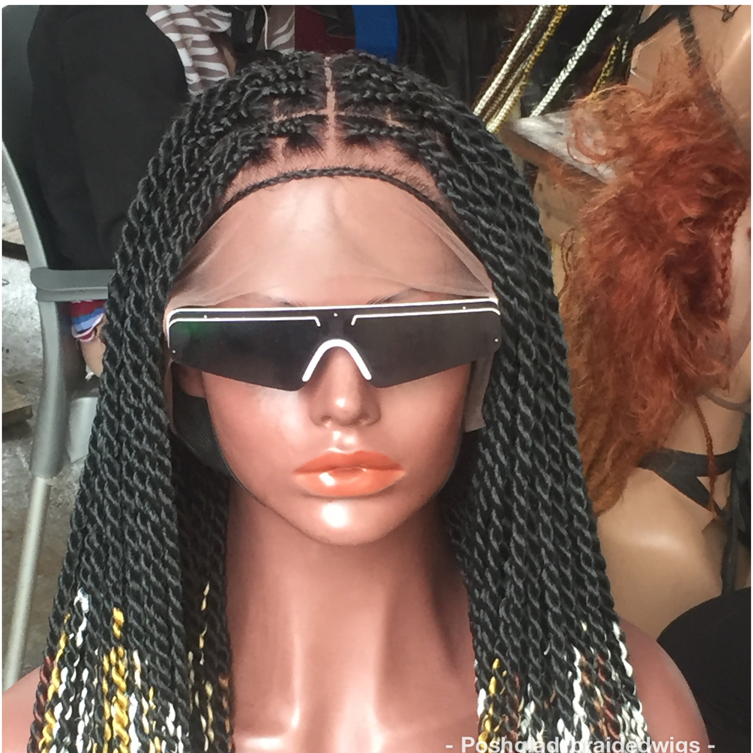 Knotless Braid Twist Wig, Multiple Color, Full Lace, Waist Length Knotless Braid Twist Wig, Multiple Color, Full Lace, Waist Length