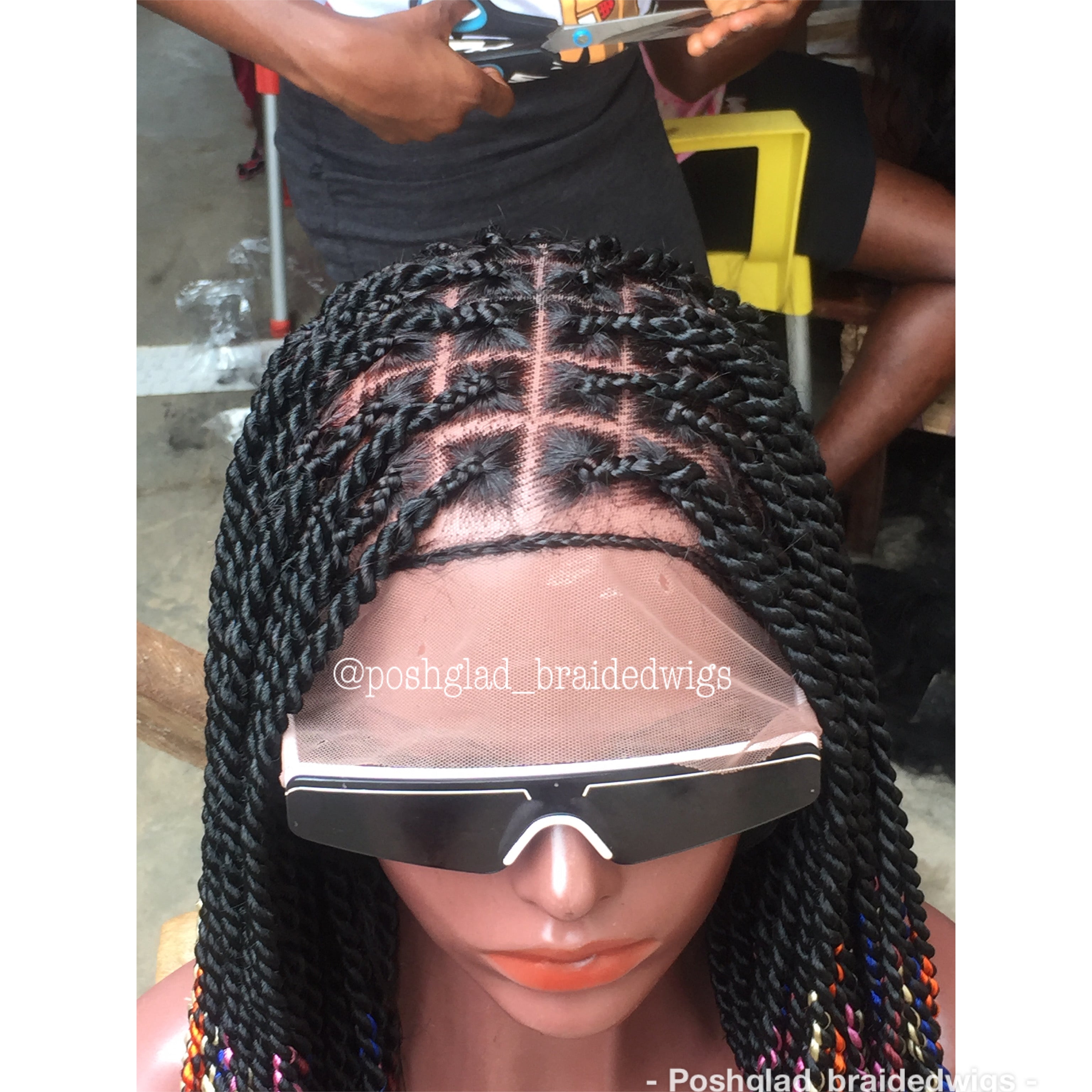 Knotless Braid Twist Wig, Multiple Color, Full Lace, Waist Length Knotless Braid Twist Wig, Multiple Color, Full Lace, Waist Length