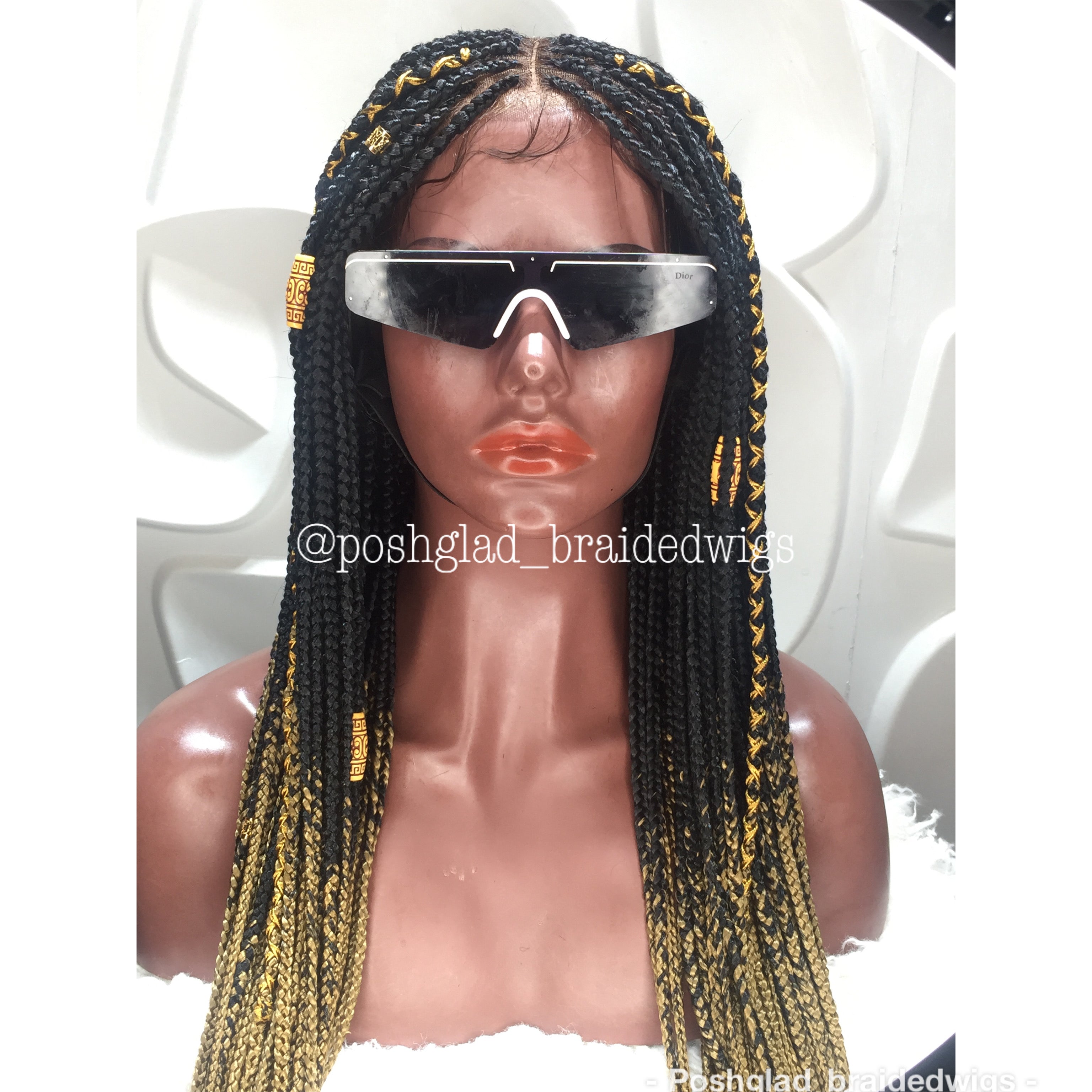 13 by 4 Frontal Ombré Knotless Braid Wig (Nissima) 13 by 4 Frontal Ombré Knotless Braid Wig (Nissima)