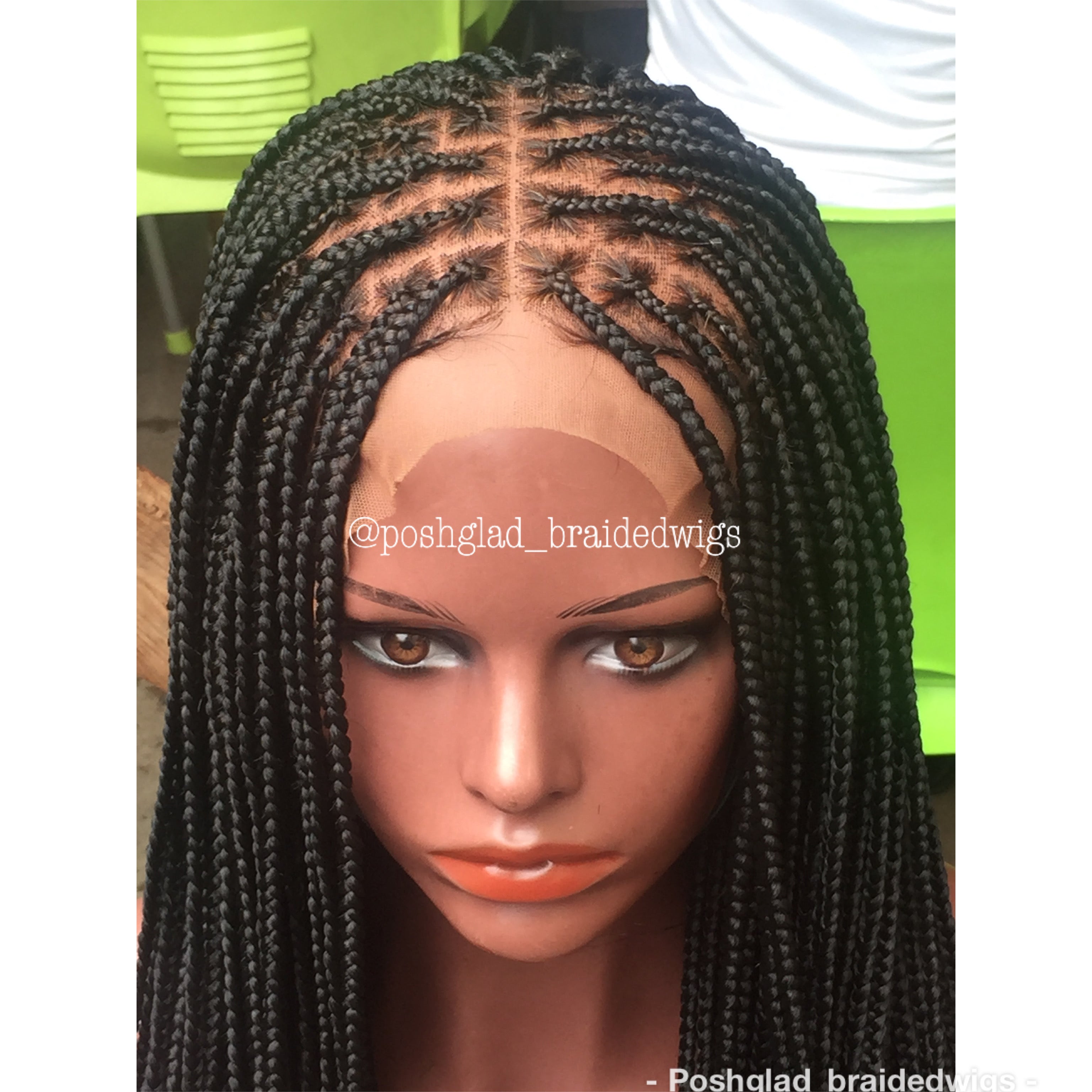 Knotless Braid Wig, 13x4 Lace Frontal, Color 1B, Glueless (Sade) Knotless Braid Wig, 13x4 Lace Frontal, Color 1B, Glueless (Sade)
