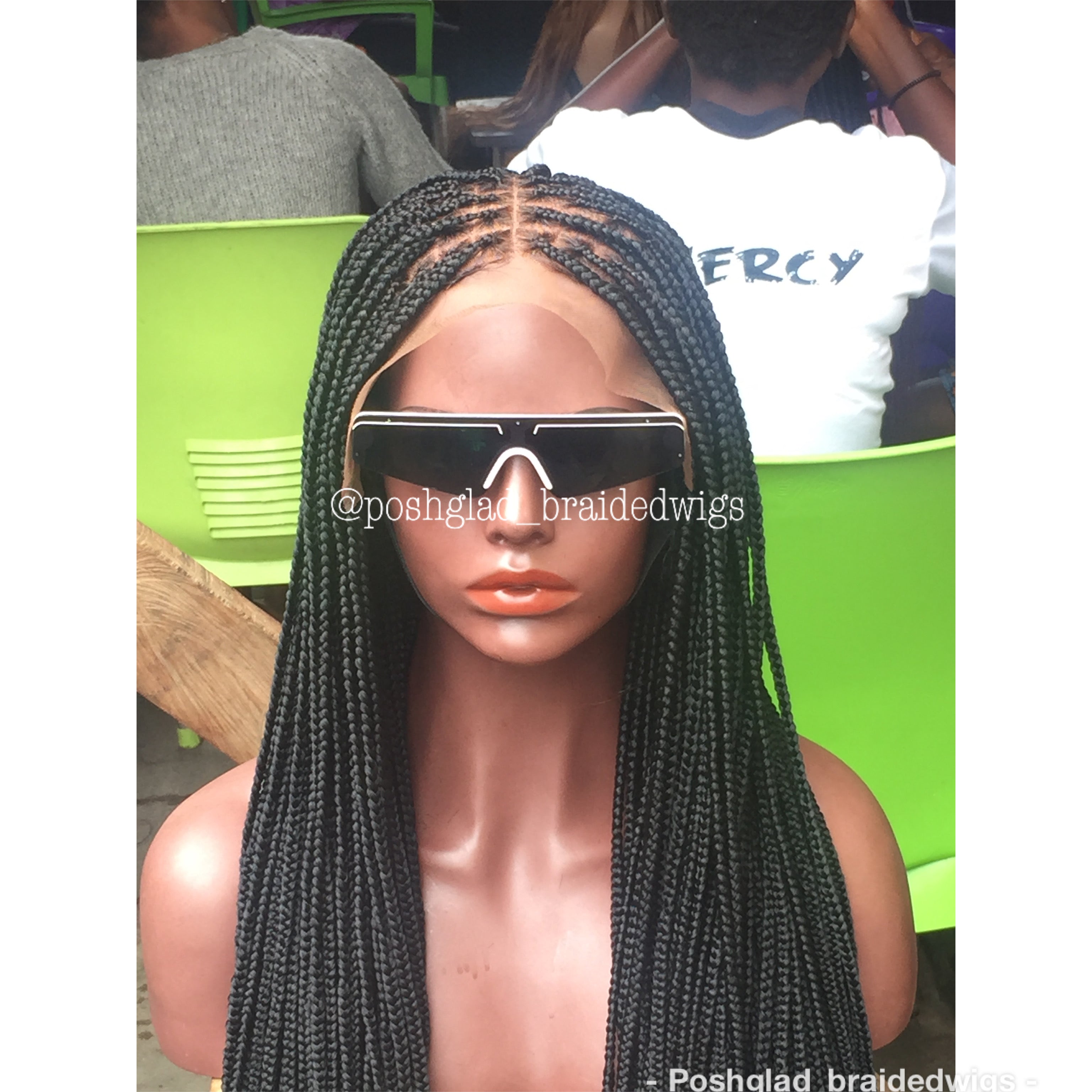 Knotless Braid Wig, 13x4 Lace Frontal, Color 1B, Glueless (Sade) Knotless Braid Wig, 13x4 Lace Frontal, Color 1B, Glueless (Sade)