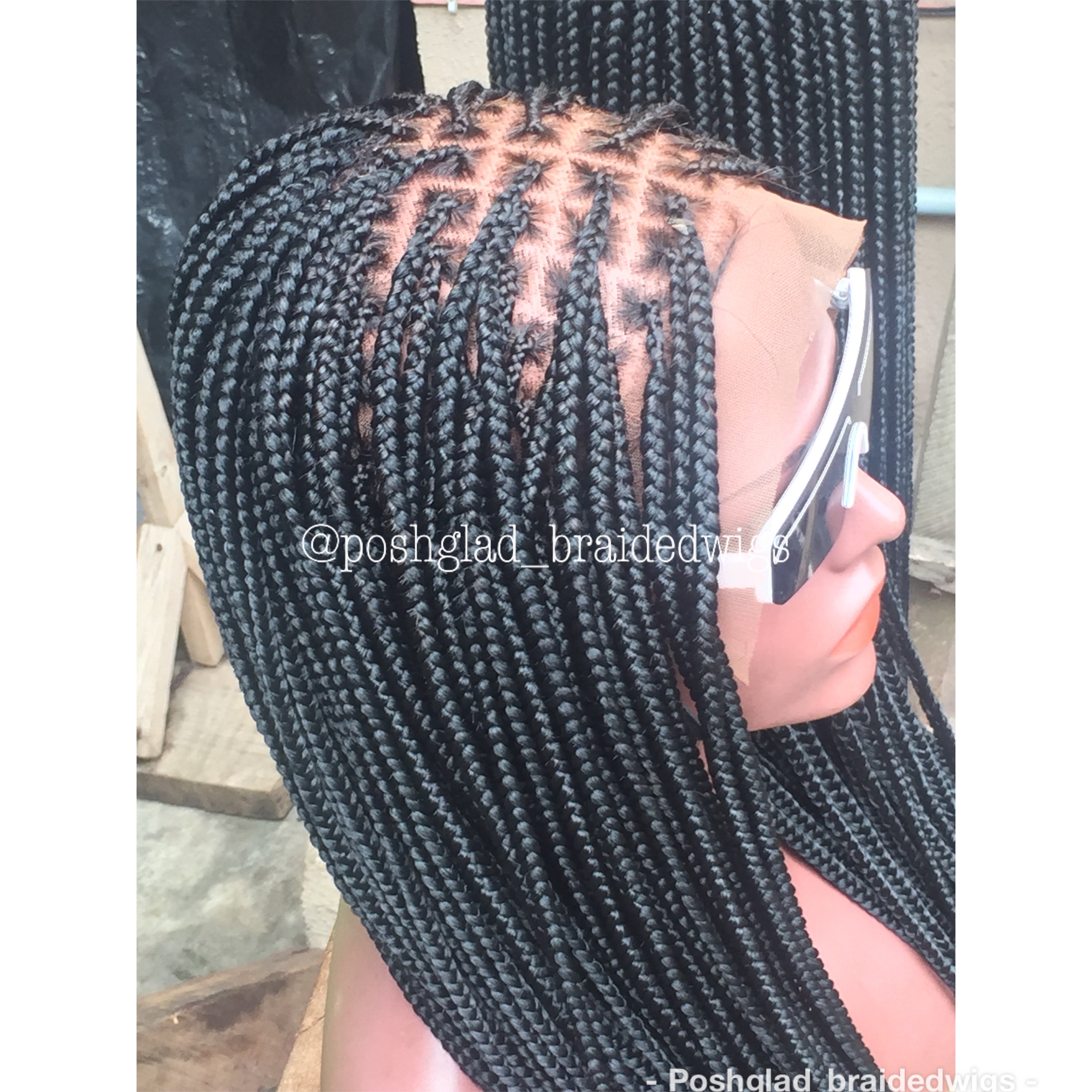 Knotless Braid Wig, 13x4 Lace Frontal, Color 1B, Glueless (Sade) Knotless Braid Wig, 13x4 Lace Frontal, Color 1B, Glueless (Sade)
