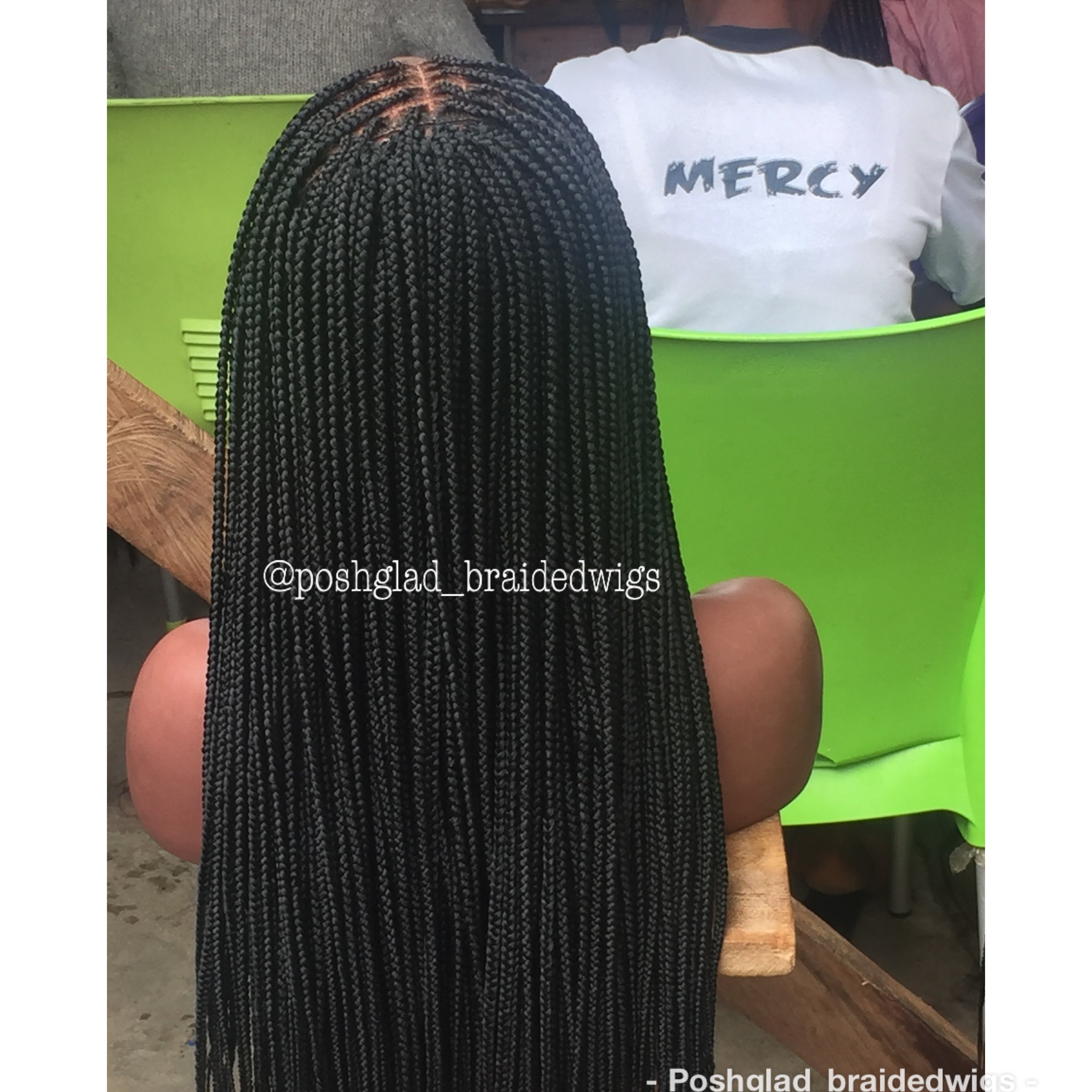 Knotless Braid Wig, 13x4 Lace Frontal, Color 1B, Glueless (Sade) Knotless Braid Wig, 13x4 Lace Frontal, Color 1B, Glueless (Sade)
