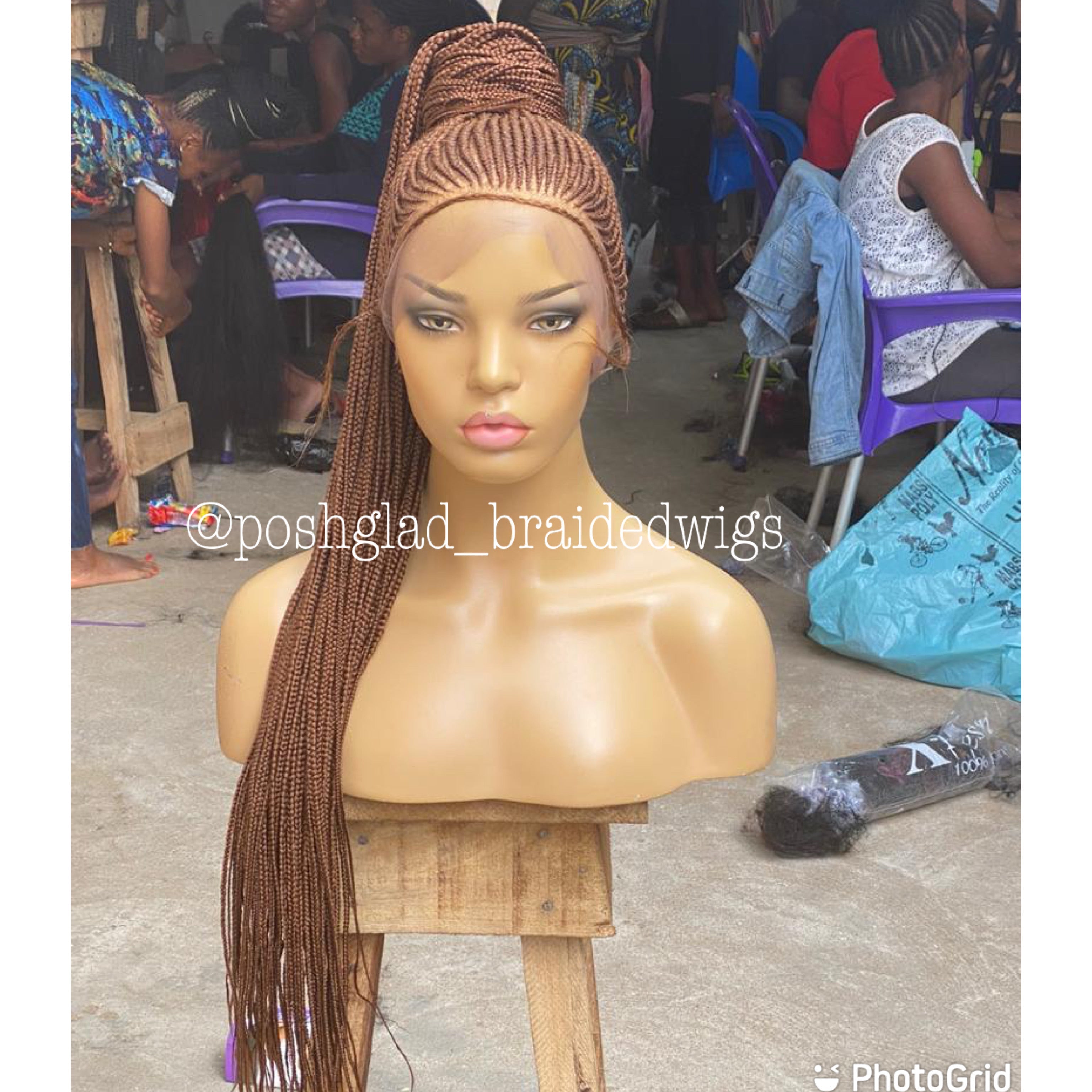 Cornrow Braid Wig - Auburn Full Lace - Iyawa Cornrow Braid Wig - Auburn Full Lace - Iyawa