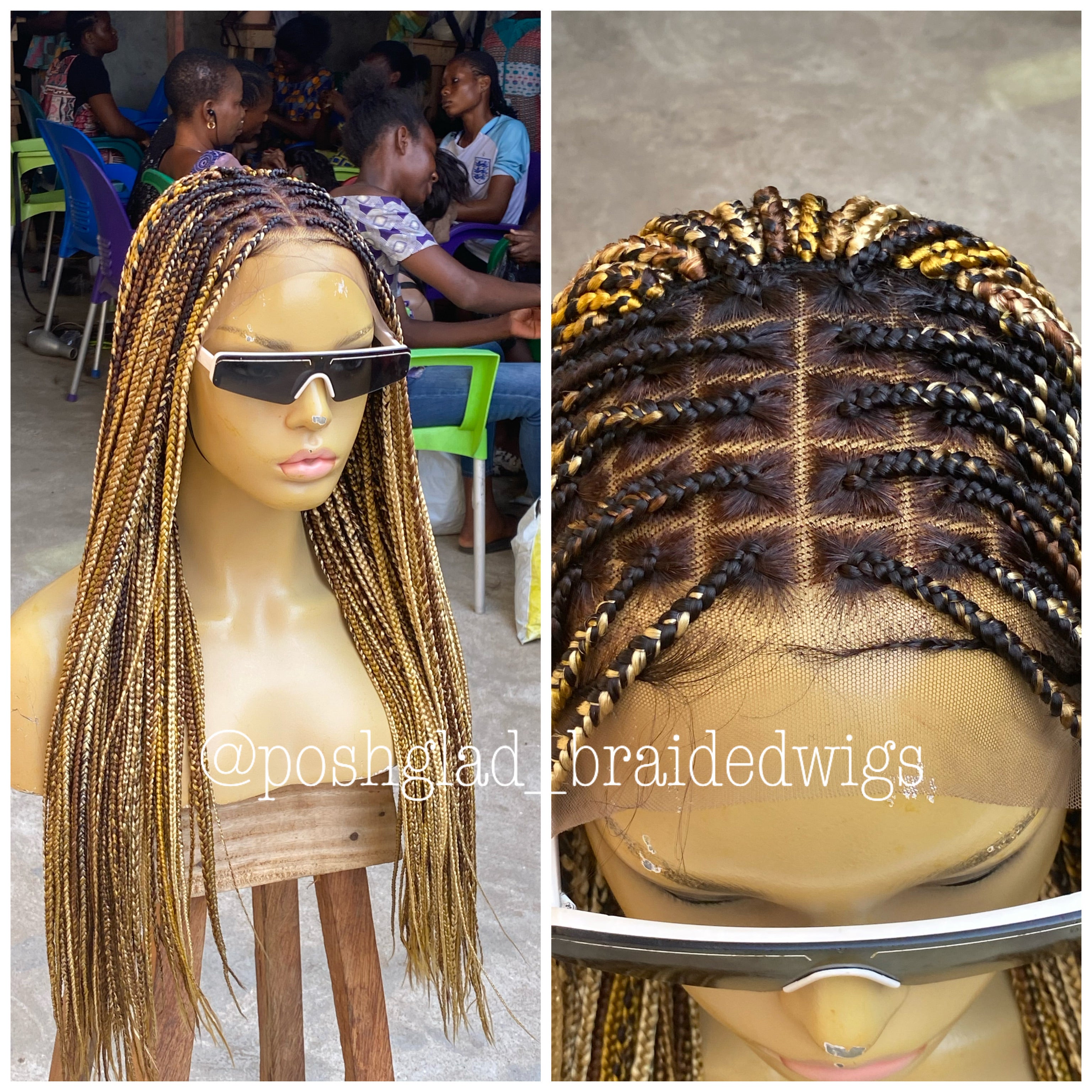 Knotless Braid Wig, 13x4 Lace Frontal, Glueless, Ombre Color (Jalissa) Knotless Braid Wig, 13x4 Lace Frontal, Glueless, Ombre Color (Jalissa)