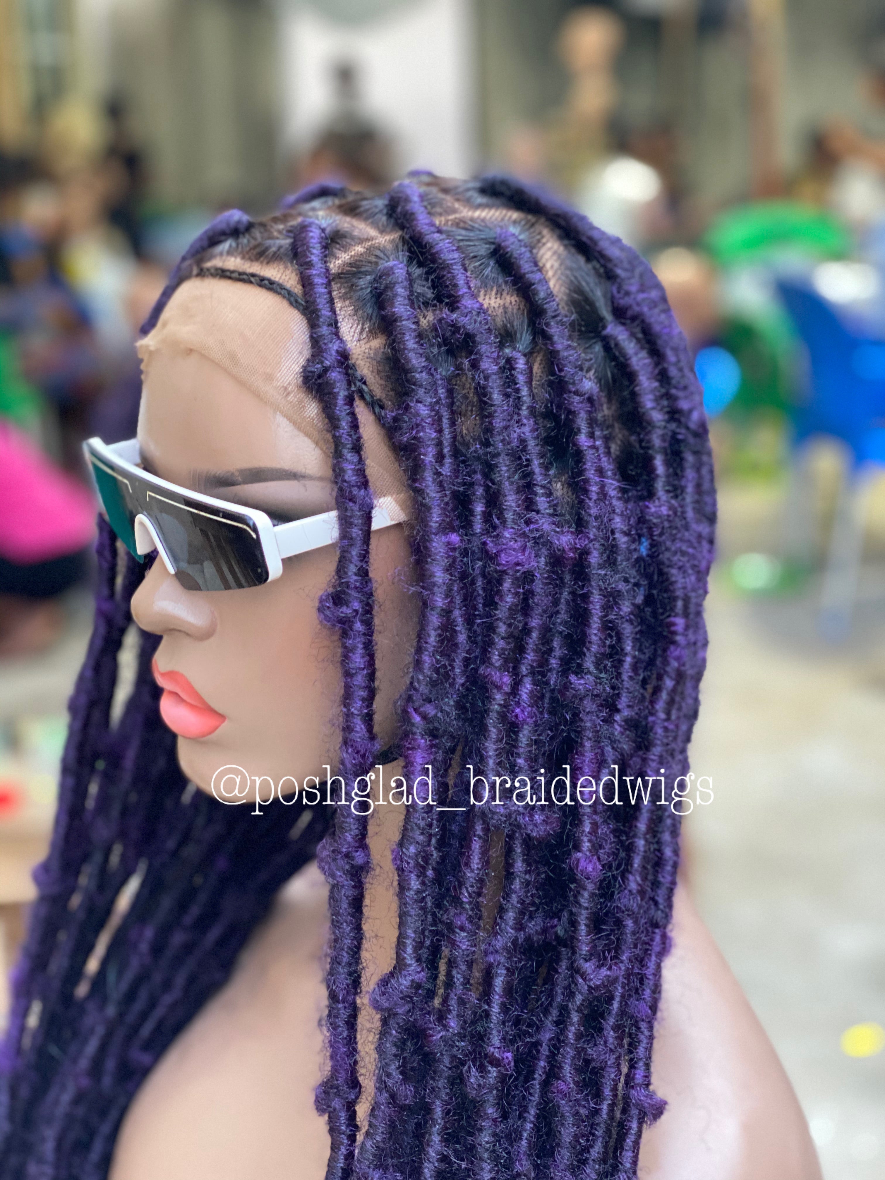 Destress Locs - Full Lace Purple Color - Makeba Destress Locs - Full Lace Purple Color - Makeba