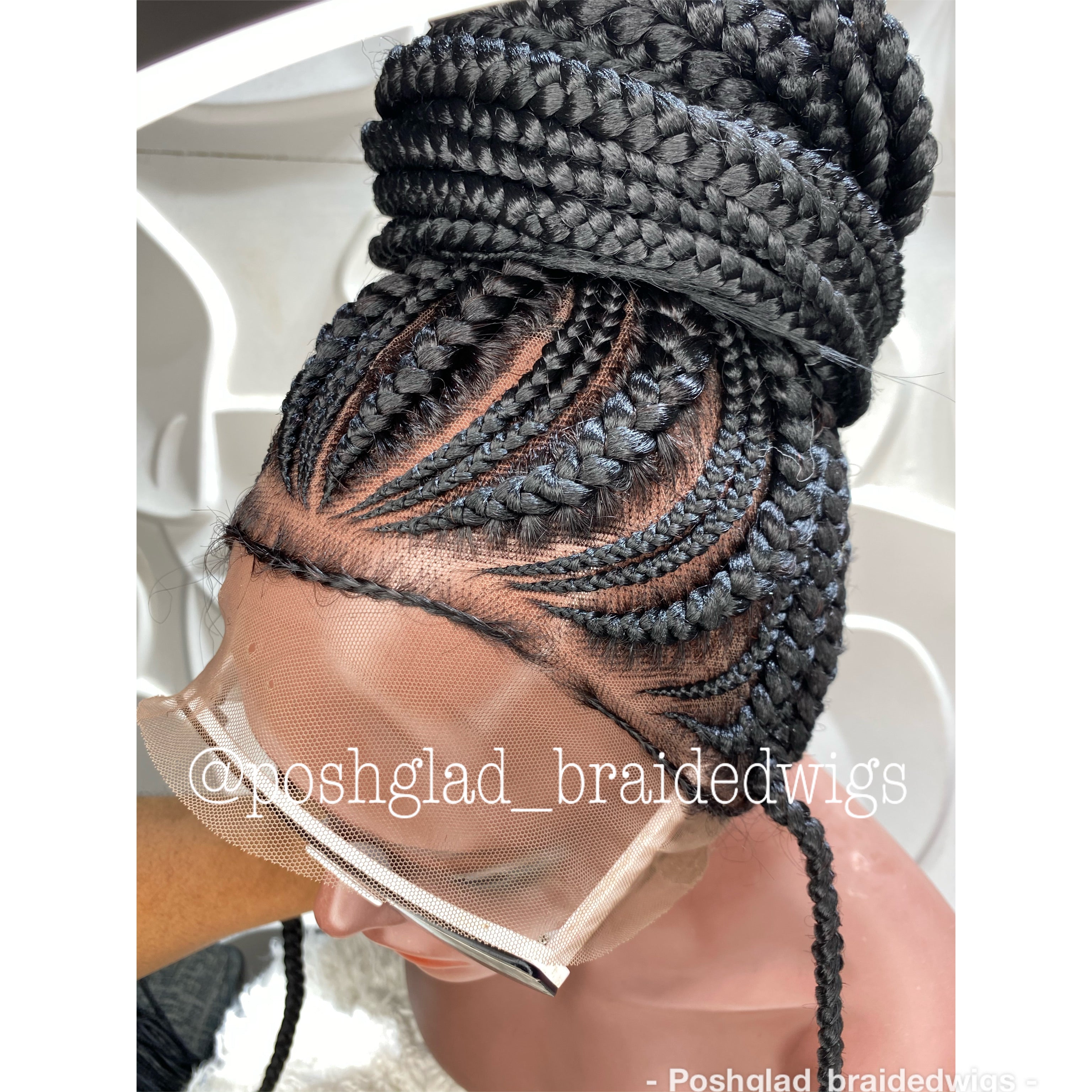 Cornrow Braid Wig - Color 1B Ponytail - Sekinat Cornrow Braid Wig - Color 1B Ponytail - Sekinat