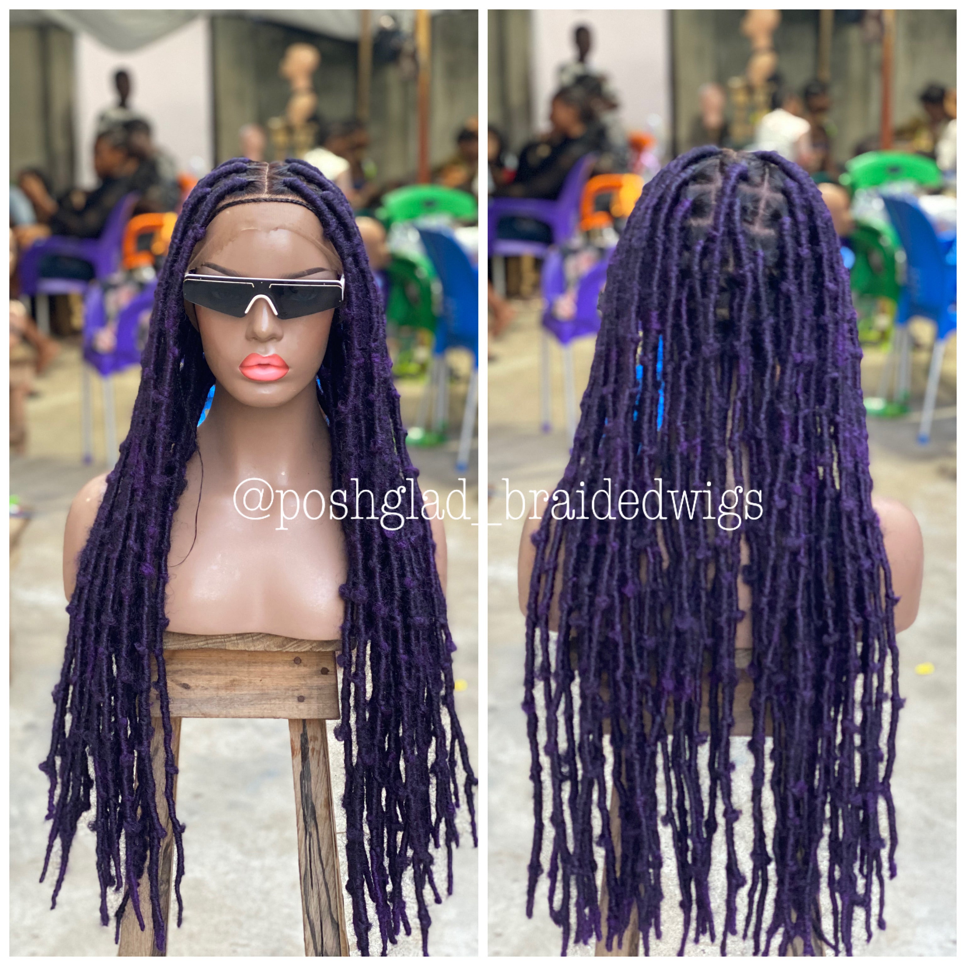 Destress Locs - Full Lace Purple Color - Makeba Destress Locs - Full Lace Purple Color - Makeba