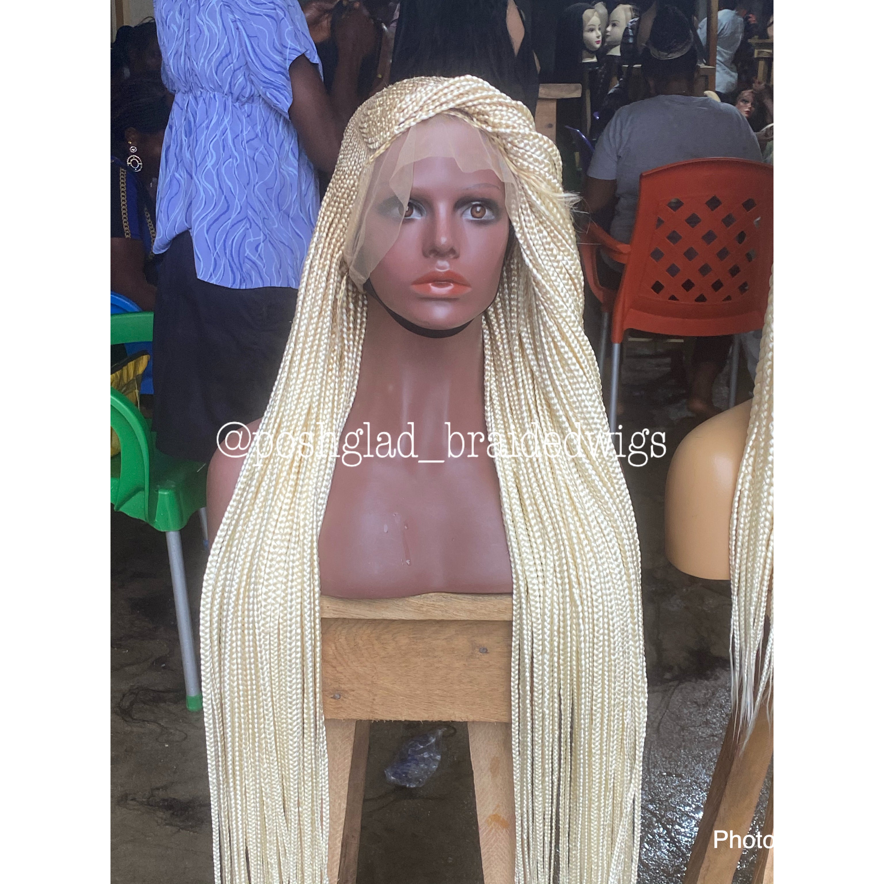 Cornrow Braid Wig - Color 613 Bonde - Bobrisky Inspired Cornrow Braid Wig - Color 613 Bonde - Bobrisky Inspired