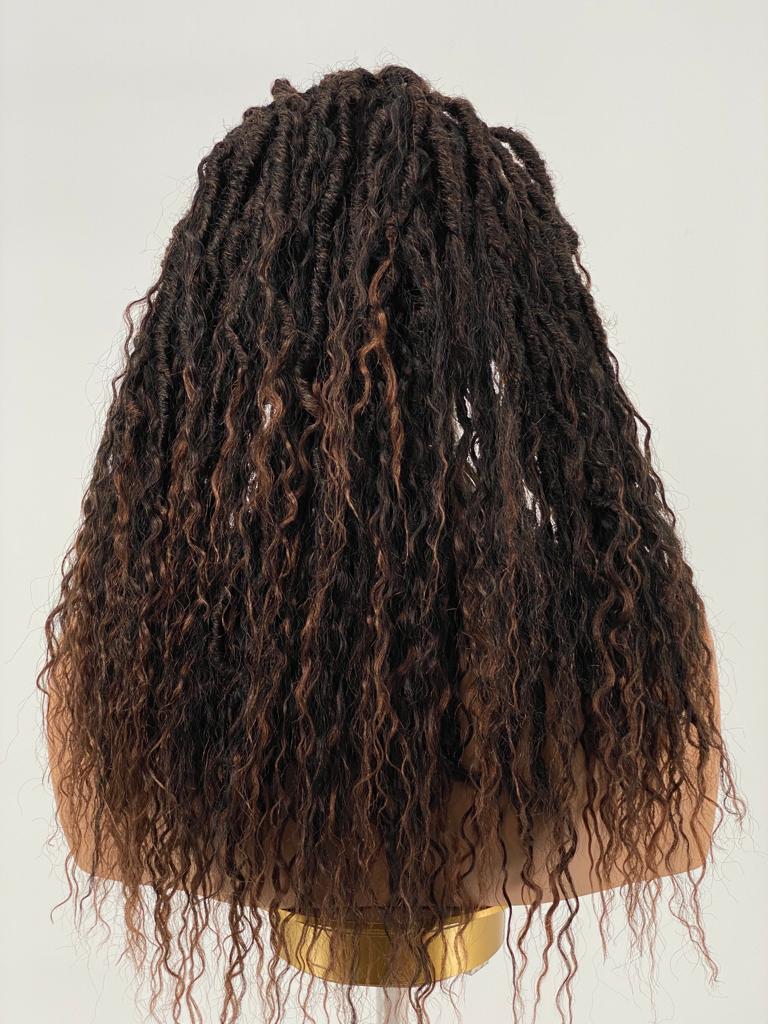 Distressed Locs Wig, Swiss Full Lace, Color 1B/30, Armpit Length - READY TO SHIP Distressed Locs Wig, Swiss Full Lace, Color 1B/30, Armpit Length - READY TO SHIP