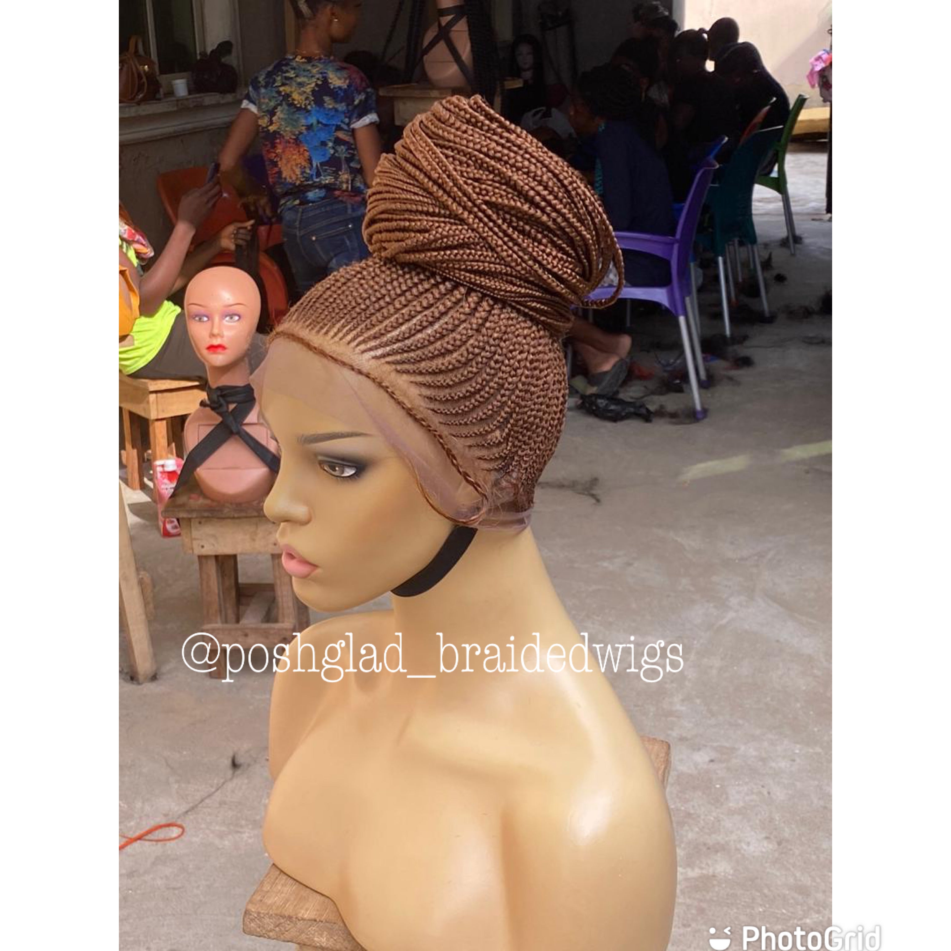 Cornrow Braid Wig - Auburn Full Lace - Iyawa Cornrow Braid Wig - Auburn Full Lace - Iyawa
