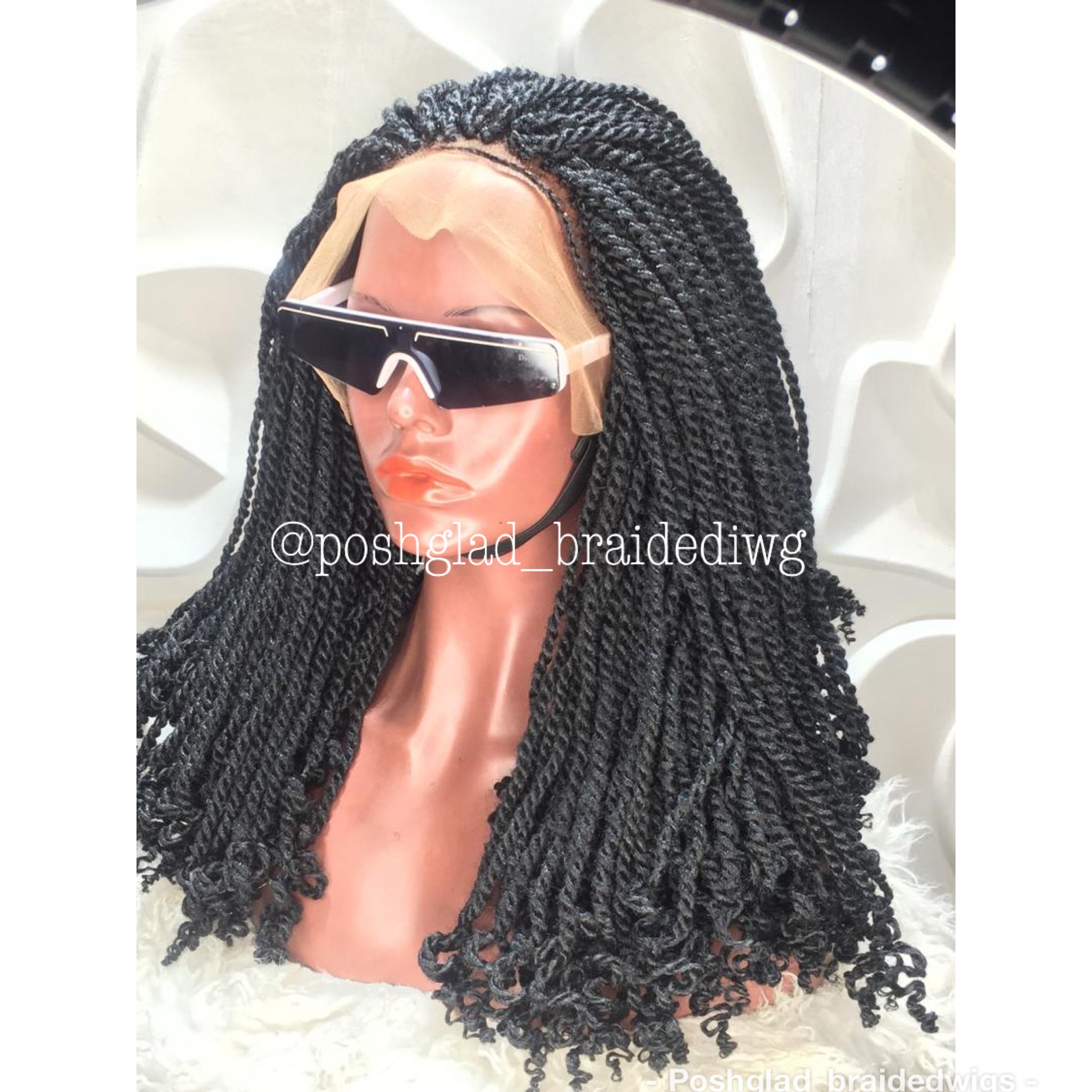 Kinky Twist Braided Wig (13 by 4 Frontal Lace) - Rockiba Kinky Twist Braided Wig (13 by 4 Frontal Lace) - Rockiba